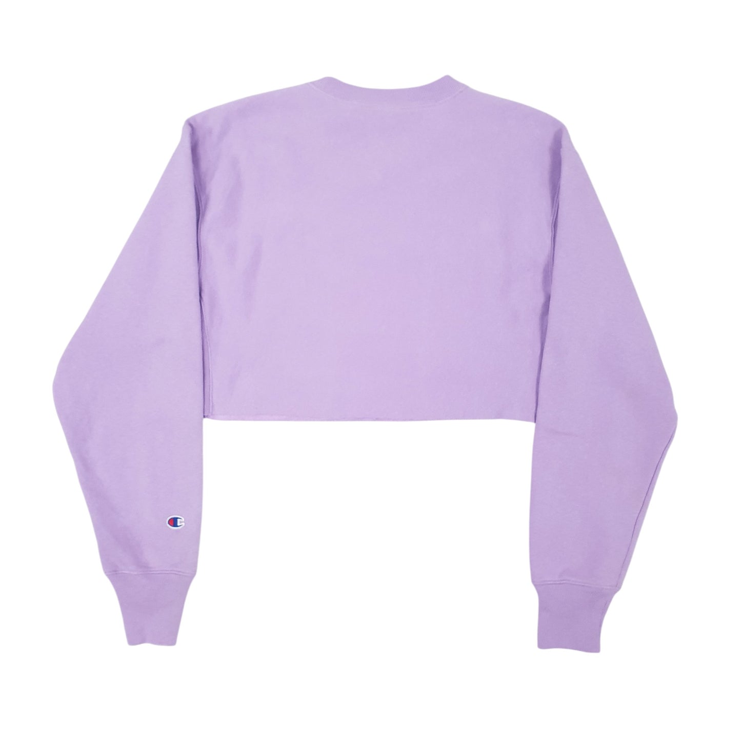 Womens Purple Champion Crop Top Reverse Weave Crewneck Jumper