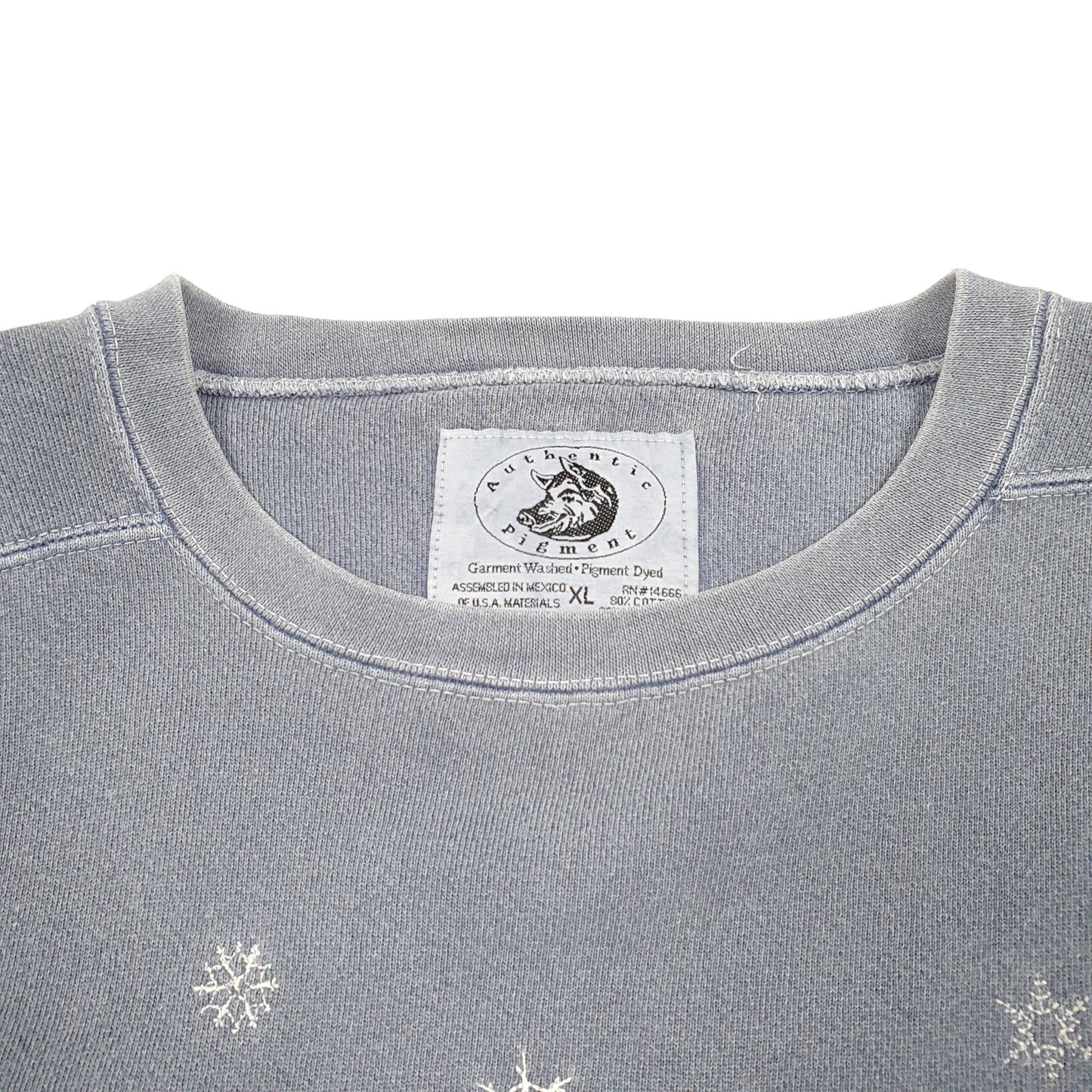 Womens Grey Authentic Pigment The Brrrs Snowman Family Festive Winter Christmas Vintage Crewneck Jumper