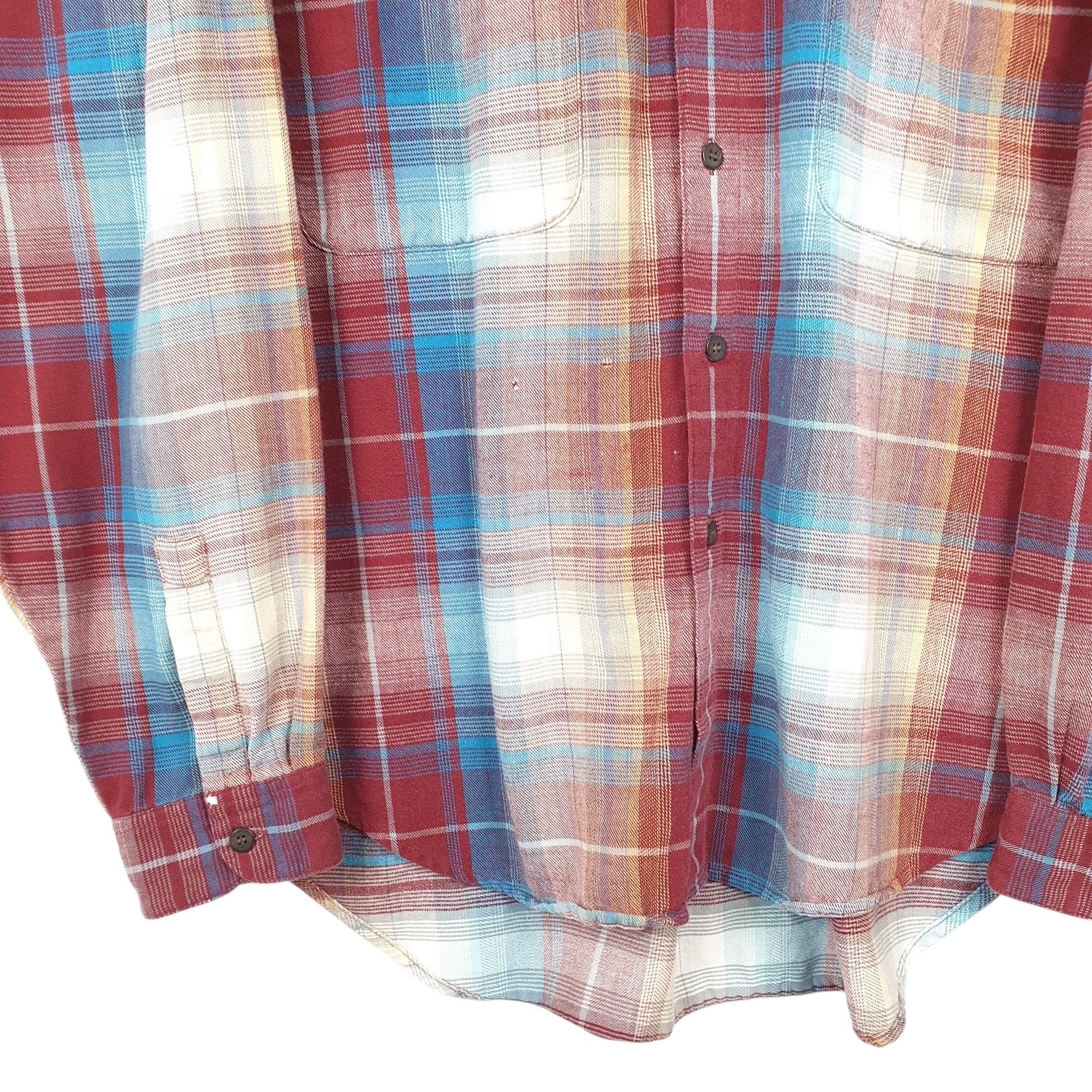 Mens Burgundy Dockers Flannel Long Sleeve Shirt