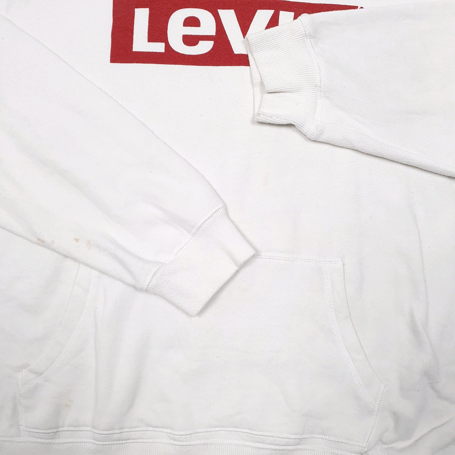 Mens White Levis  Hoodie Jumper