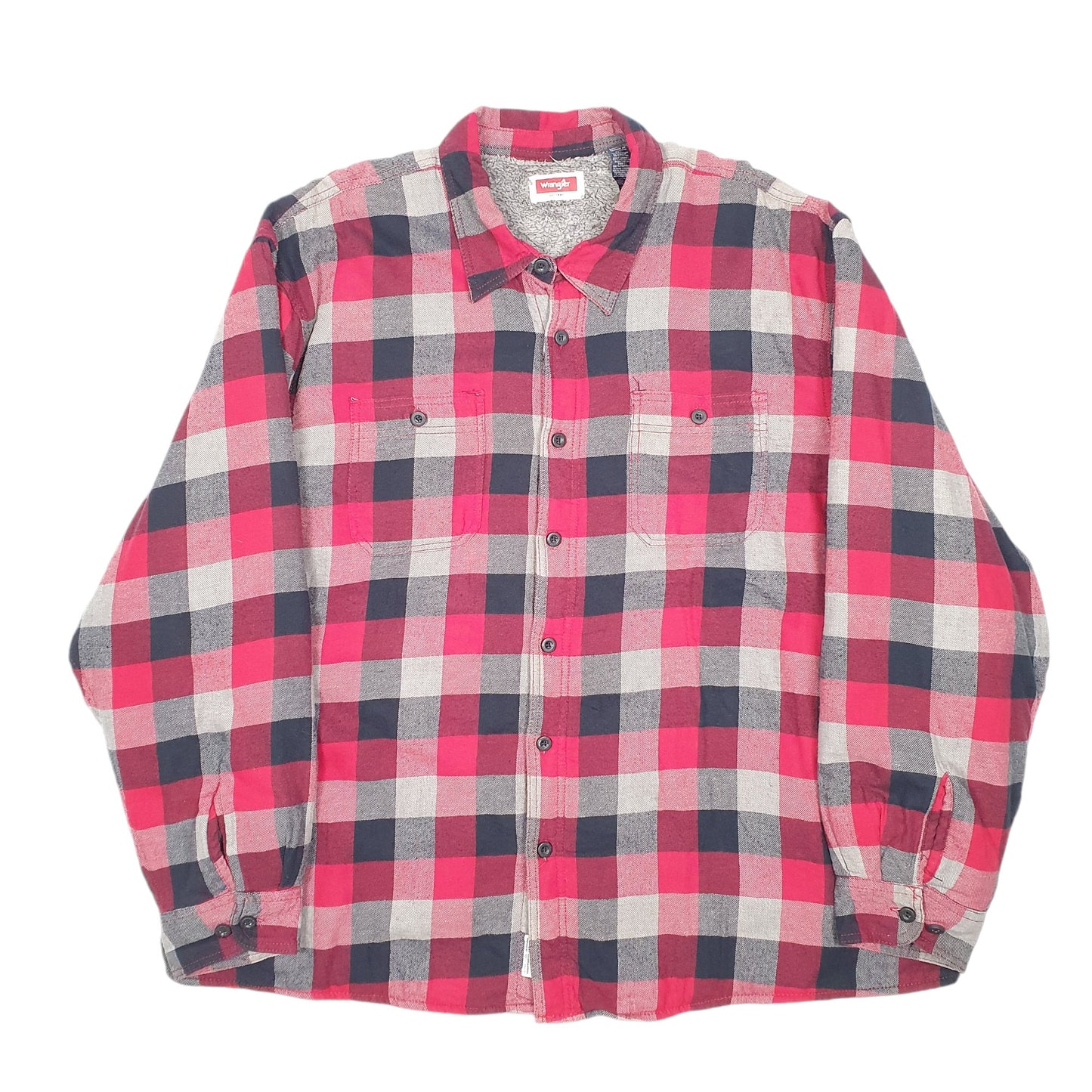 Mens Red Levis Plaid Overshirt Shacket Fleece Lined Grunge Workwear Long Sleeve Shirt