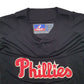 Mens Black Majestic MLB Baseball Jersey Philadelphia Phillies Short Sleeve T Shirt