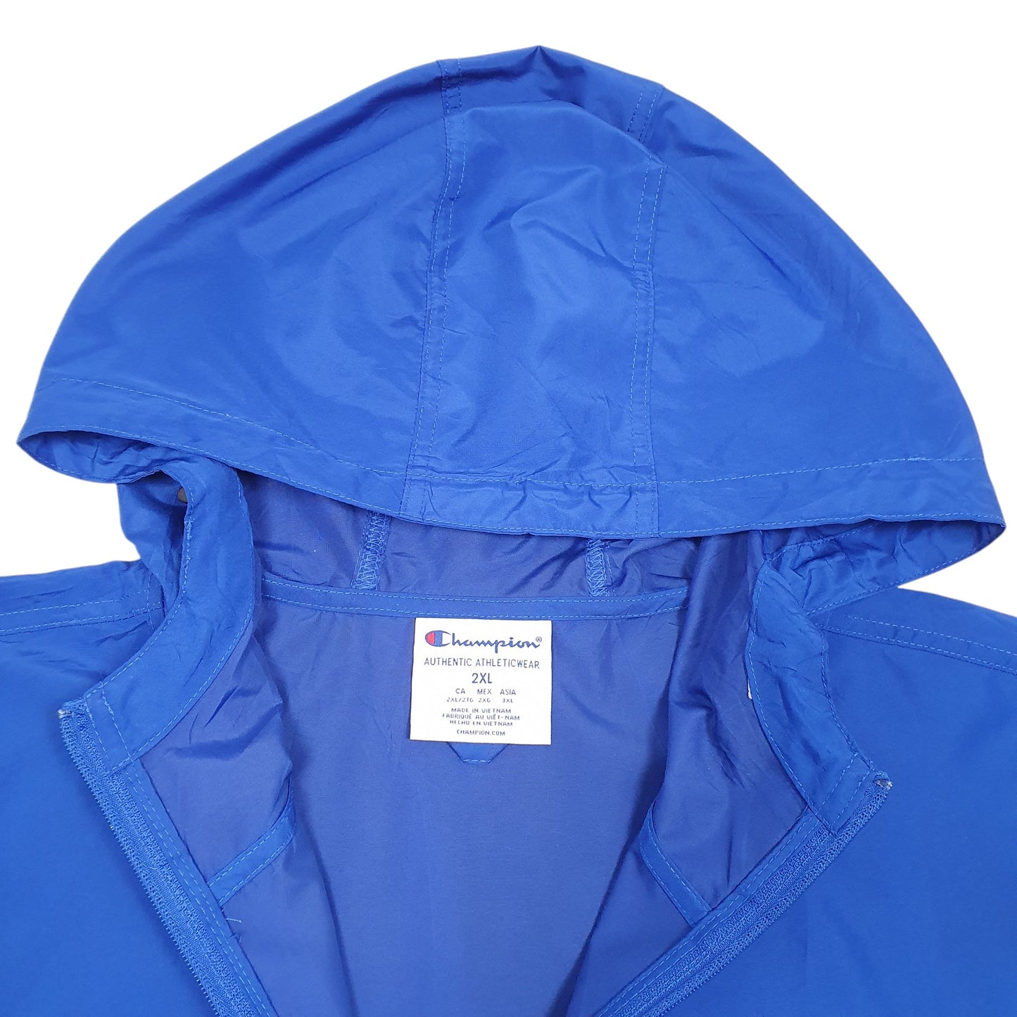 Mens Blue Champion Smock Pop Over Lightweight Hooded Hoodie Coat