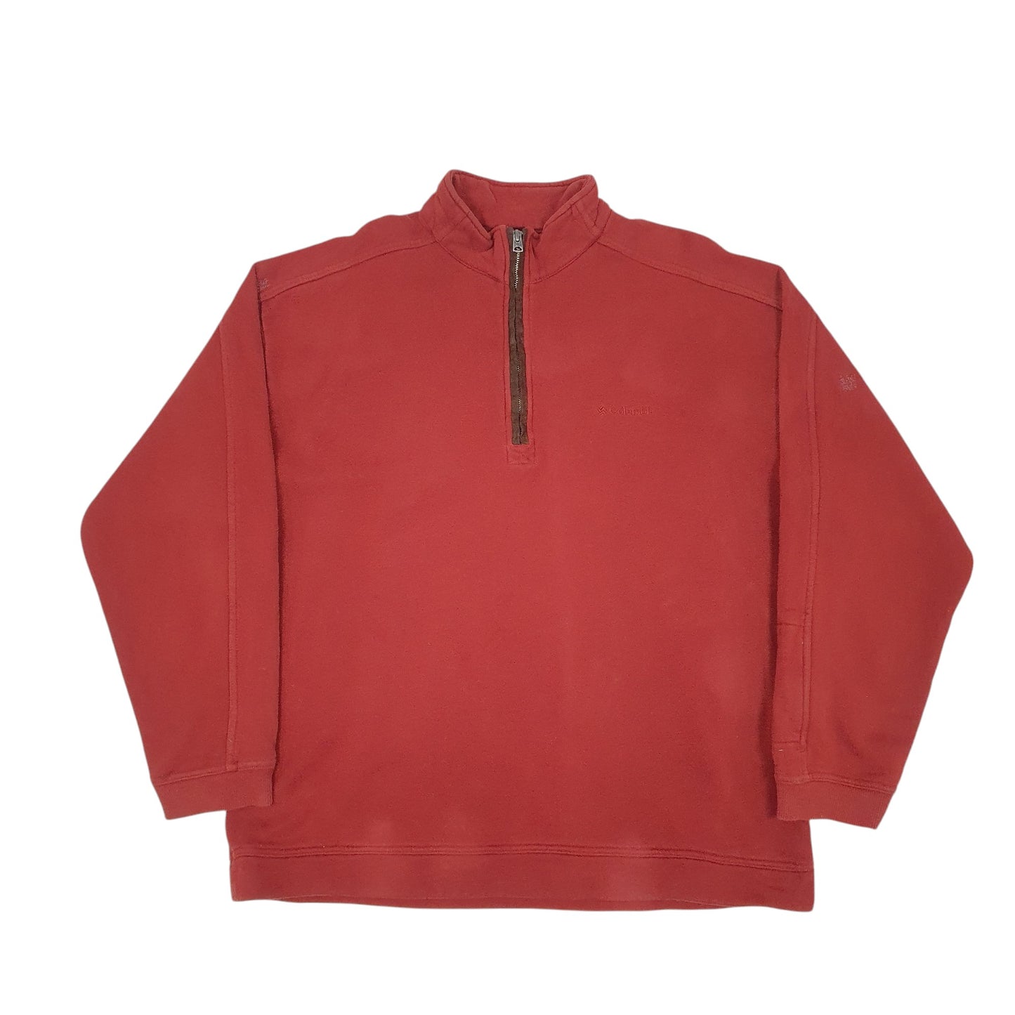 Mens Red Columbia Sportswear Company  Quarter Zip Jumper