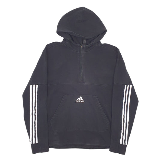 Mens Black Adidas  Quarter Zip Jumper