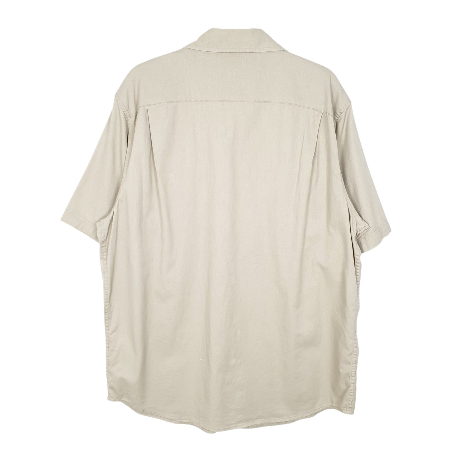Mens Beige Wrangler Work Flex Comfort Short Sleeve Shirt