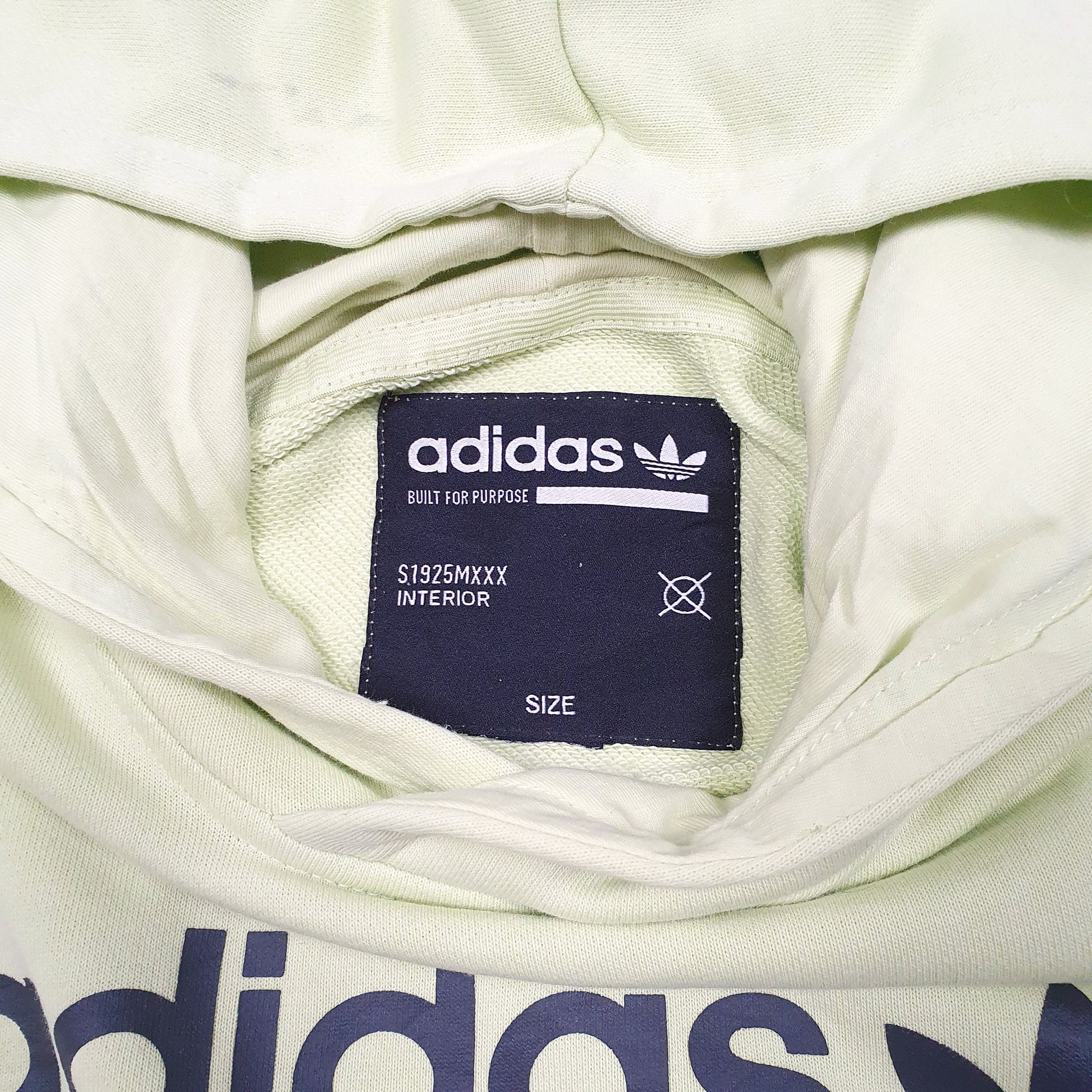 Mens Green Adidas Spellout Hoodie Jumper