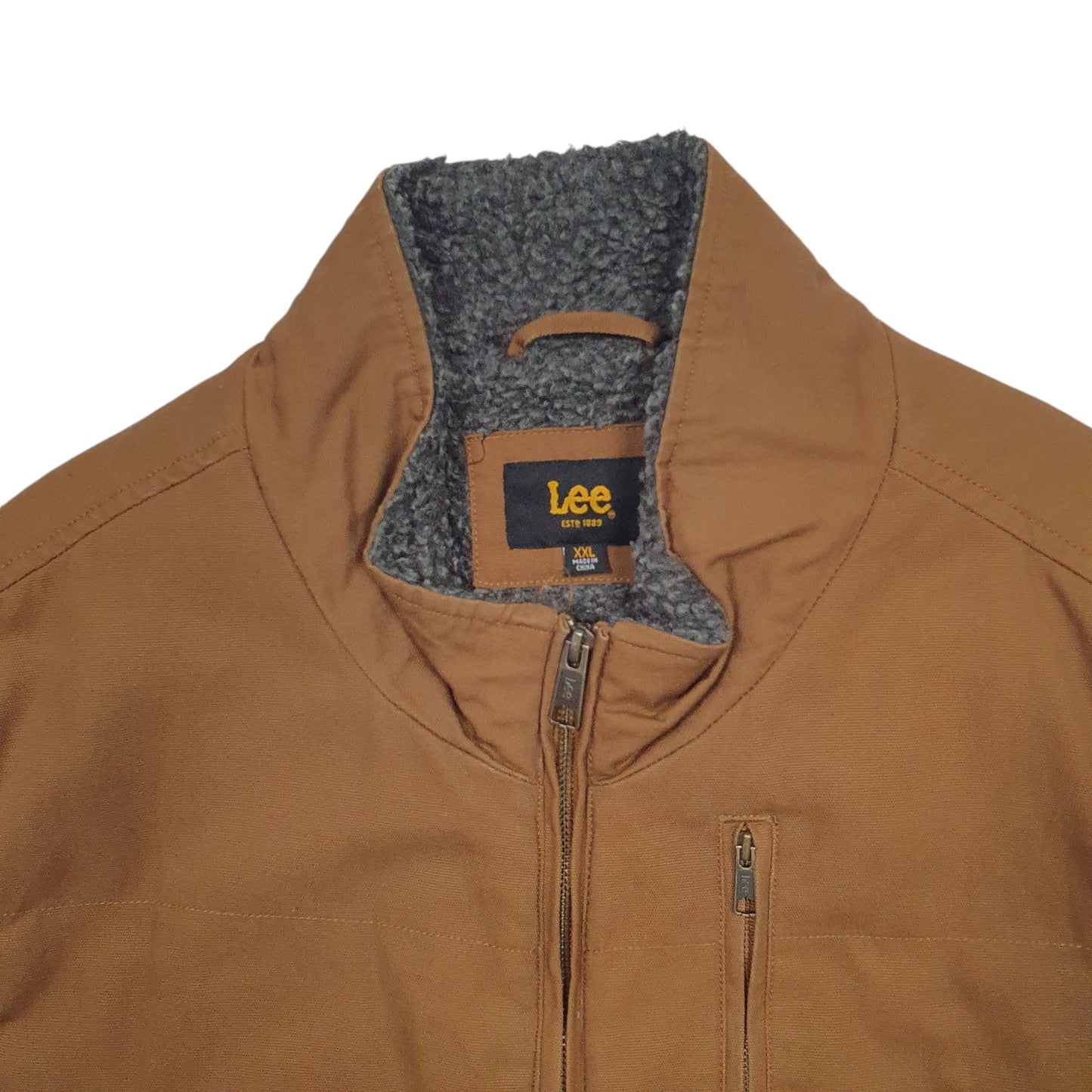 Mens Brown Lee Thermal Lined Crewneck Coat