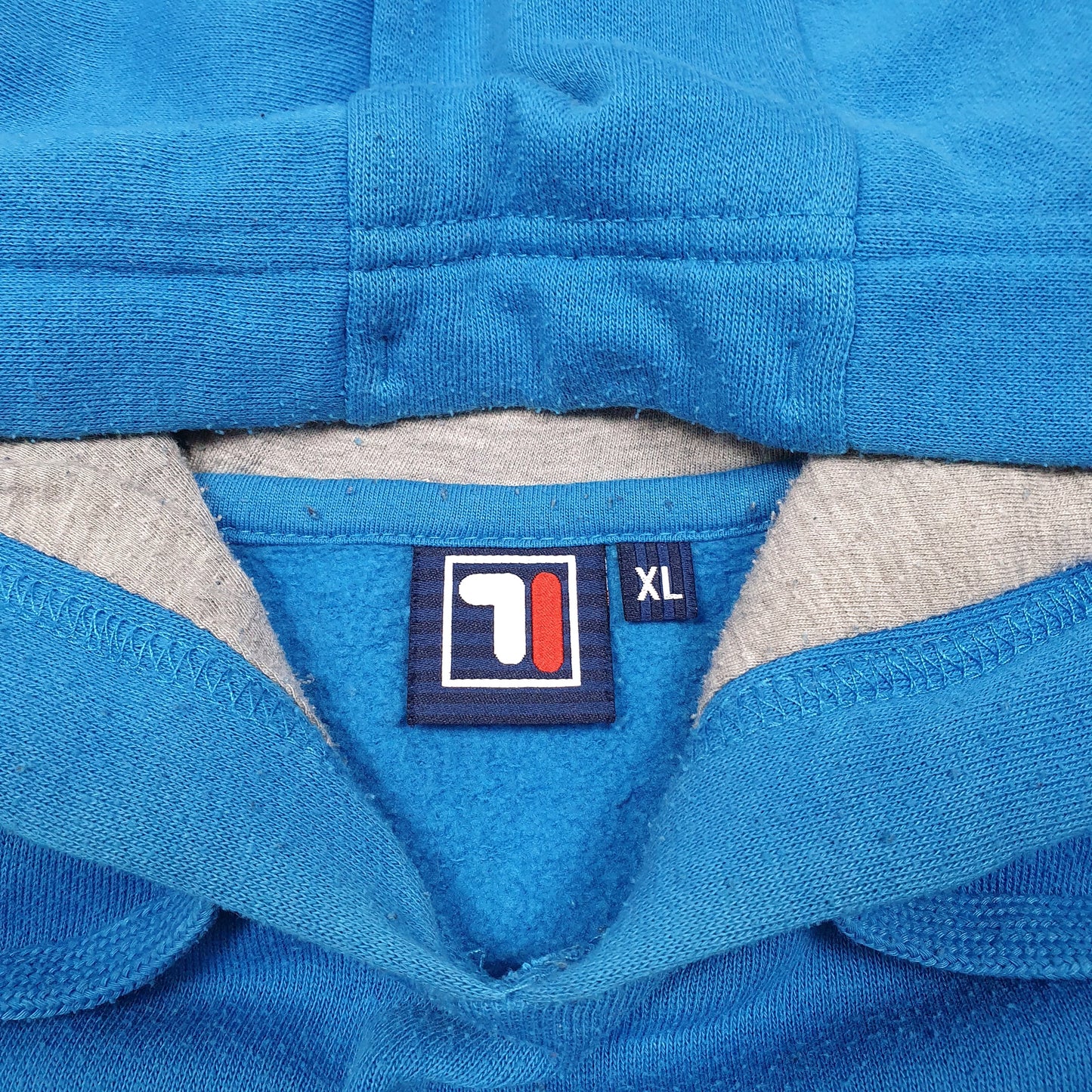 Mens Blue Fila Spellout Hoodie Jumper