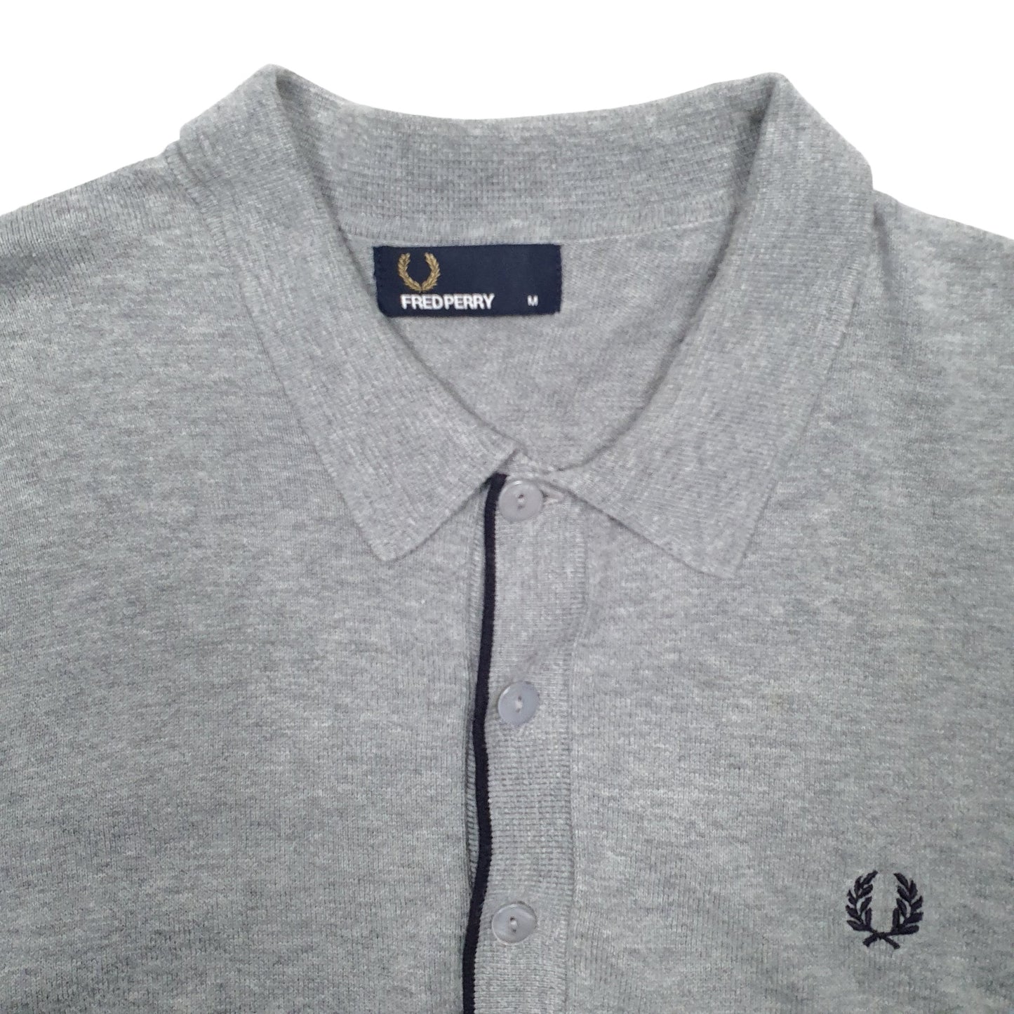 Mens Grey Fred Perry  Short Sleeve Polo Shirt