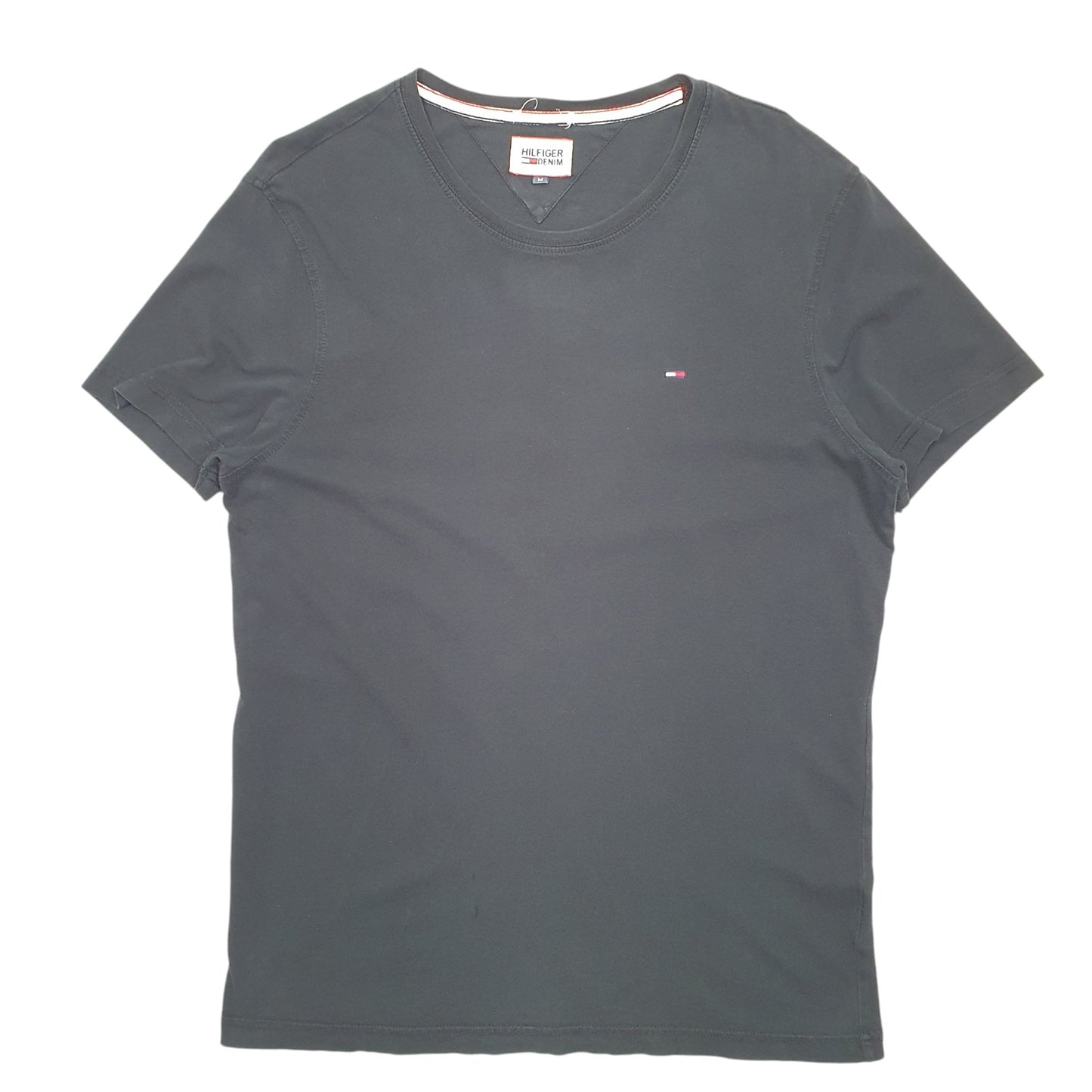 Mens Black Tommy Hilfiger Slim Fit Denim Short Sleeve T Shirt