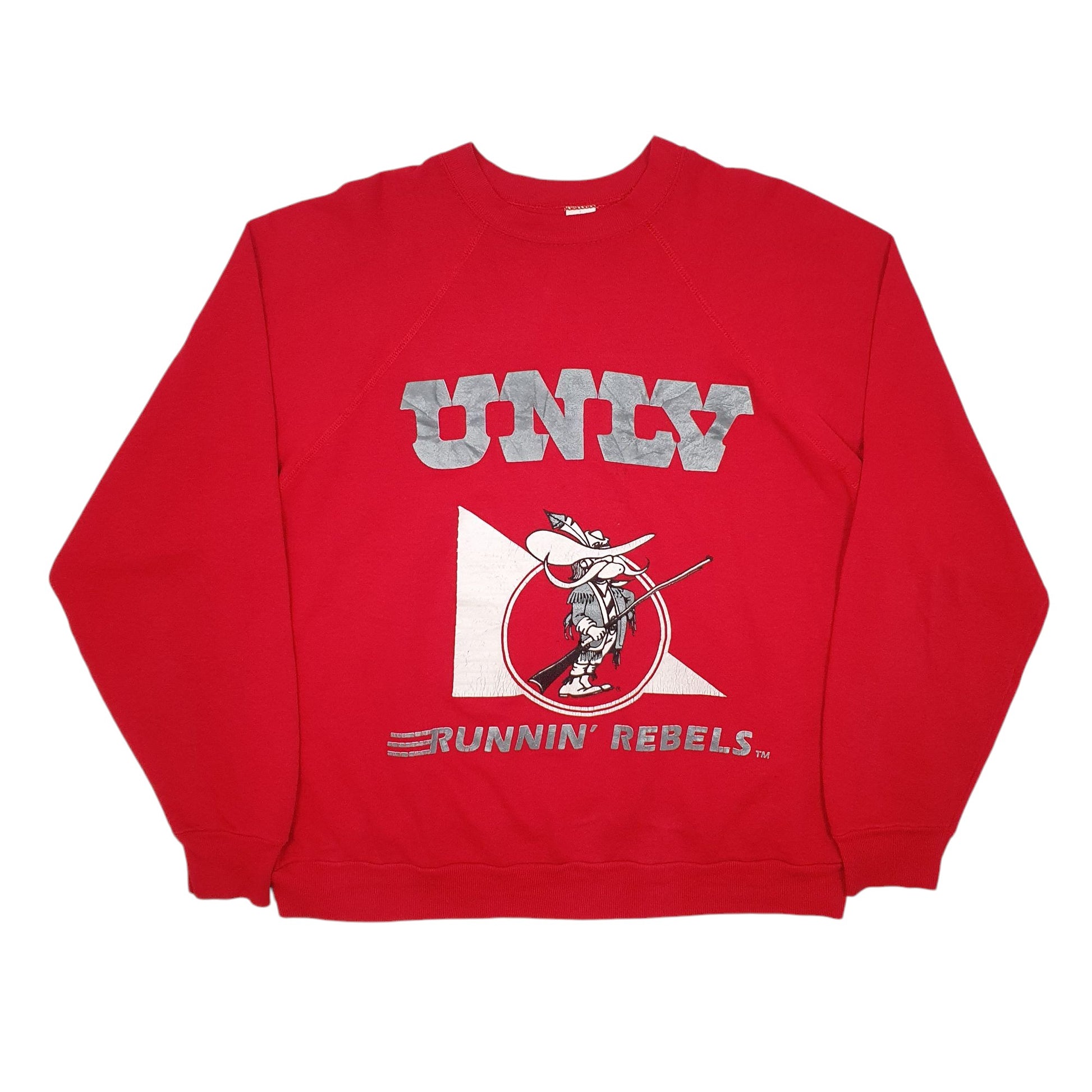 Mens Red Tultex Vintage 90s Made In USA Better Basics Crewneck Jumper