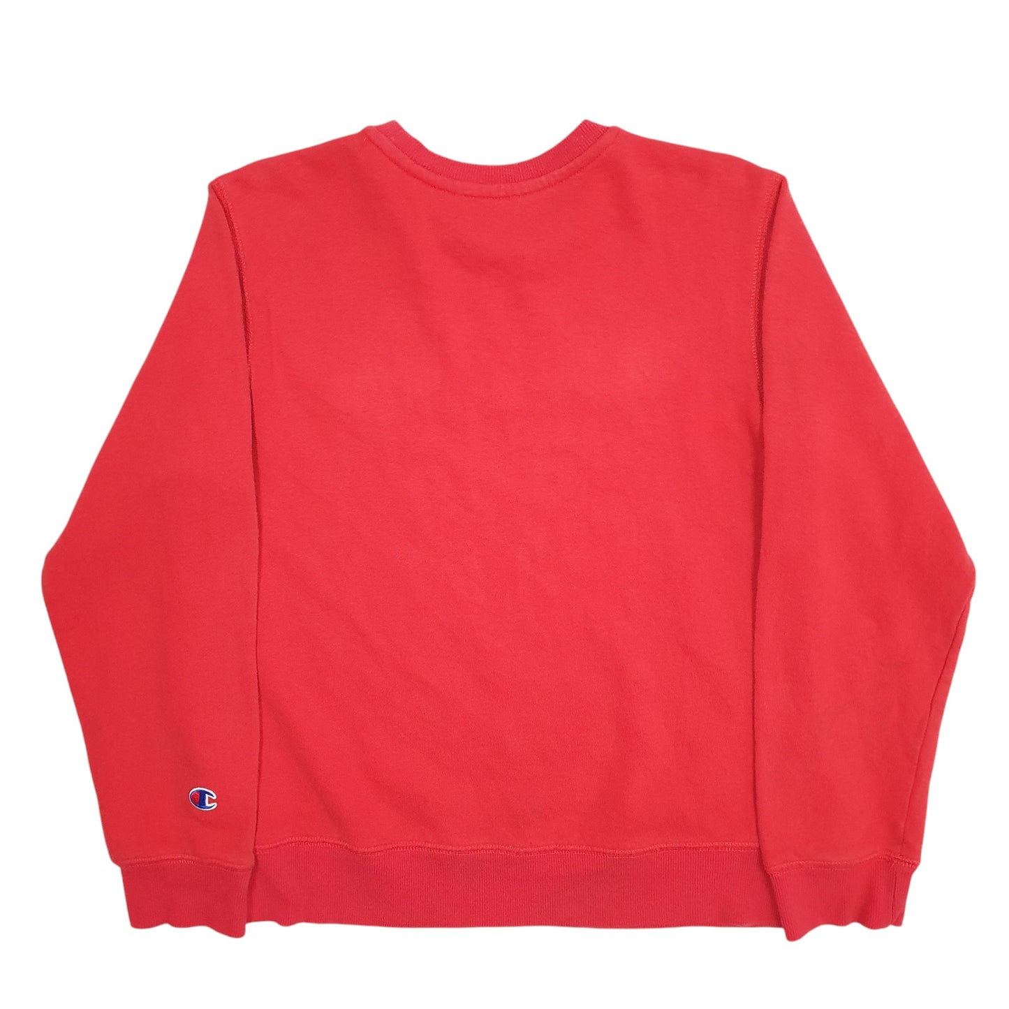 Womens Red Champion Spellout Crewneck Jumper