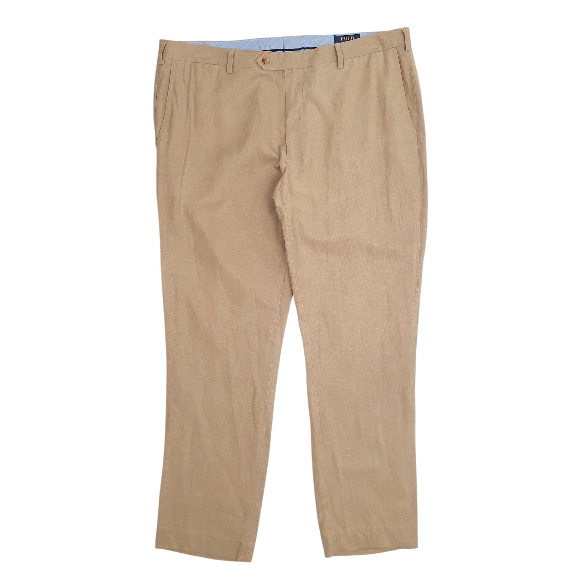 Mens Beige Polo Ralph Lauren 57% Lyocell 43% Linen Chino Trousers