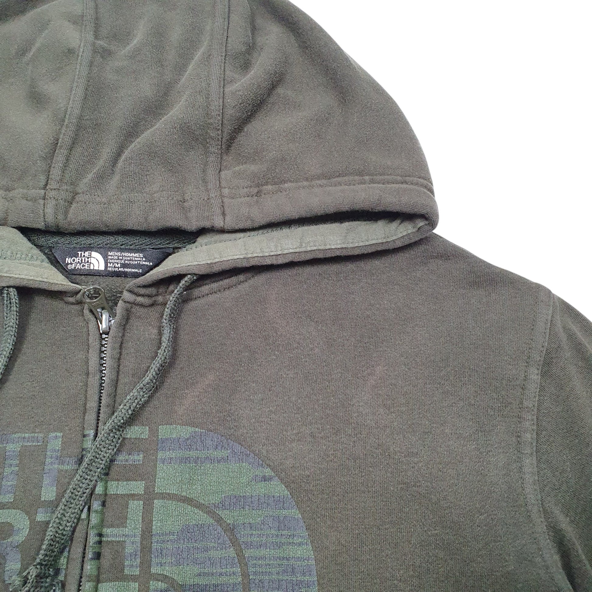 Mens Green The North Face Spellout Hoodie Full Zip Jumper
