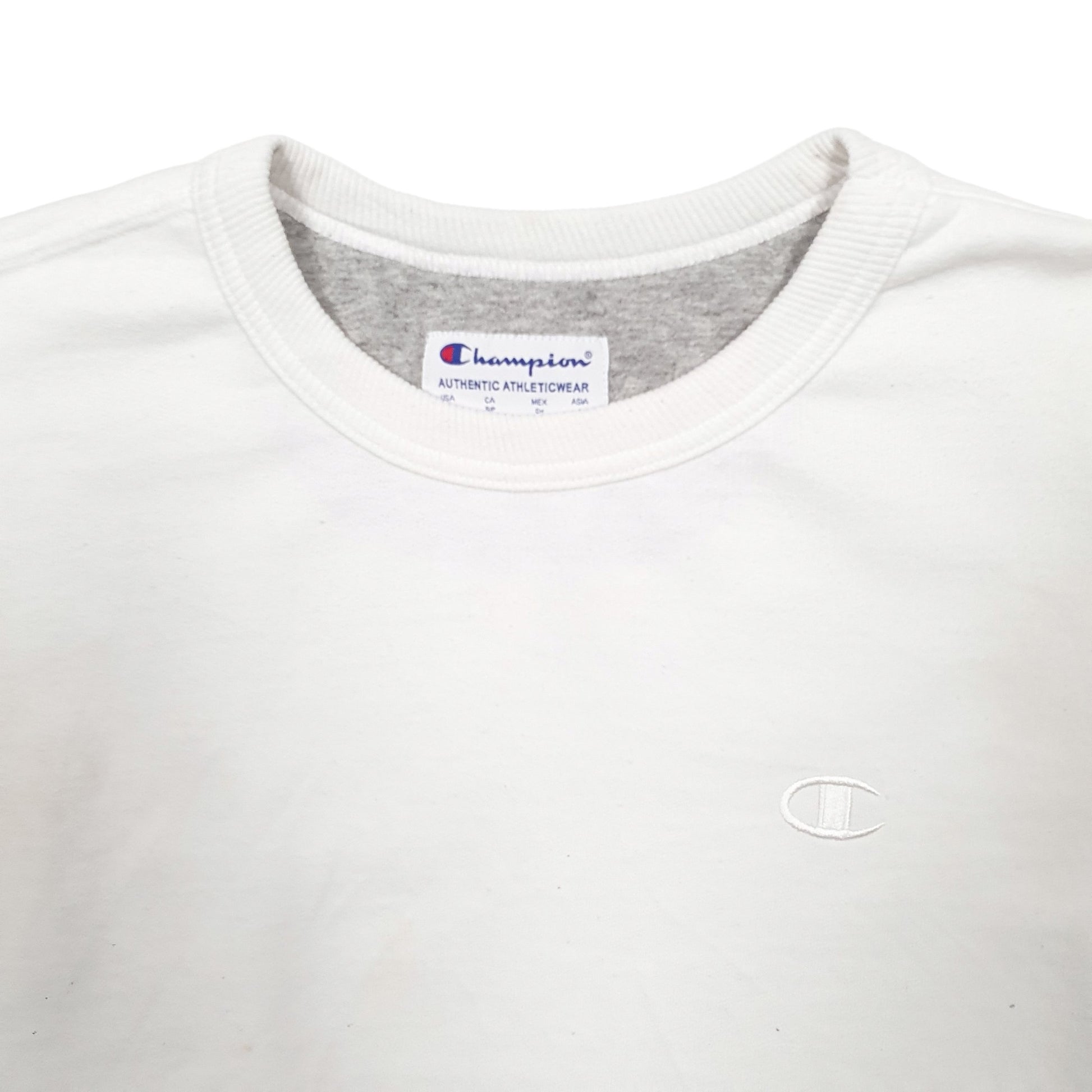 Mens White Champion  Crewneck Jumper