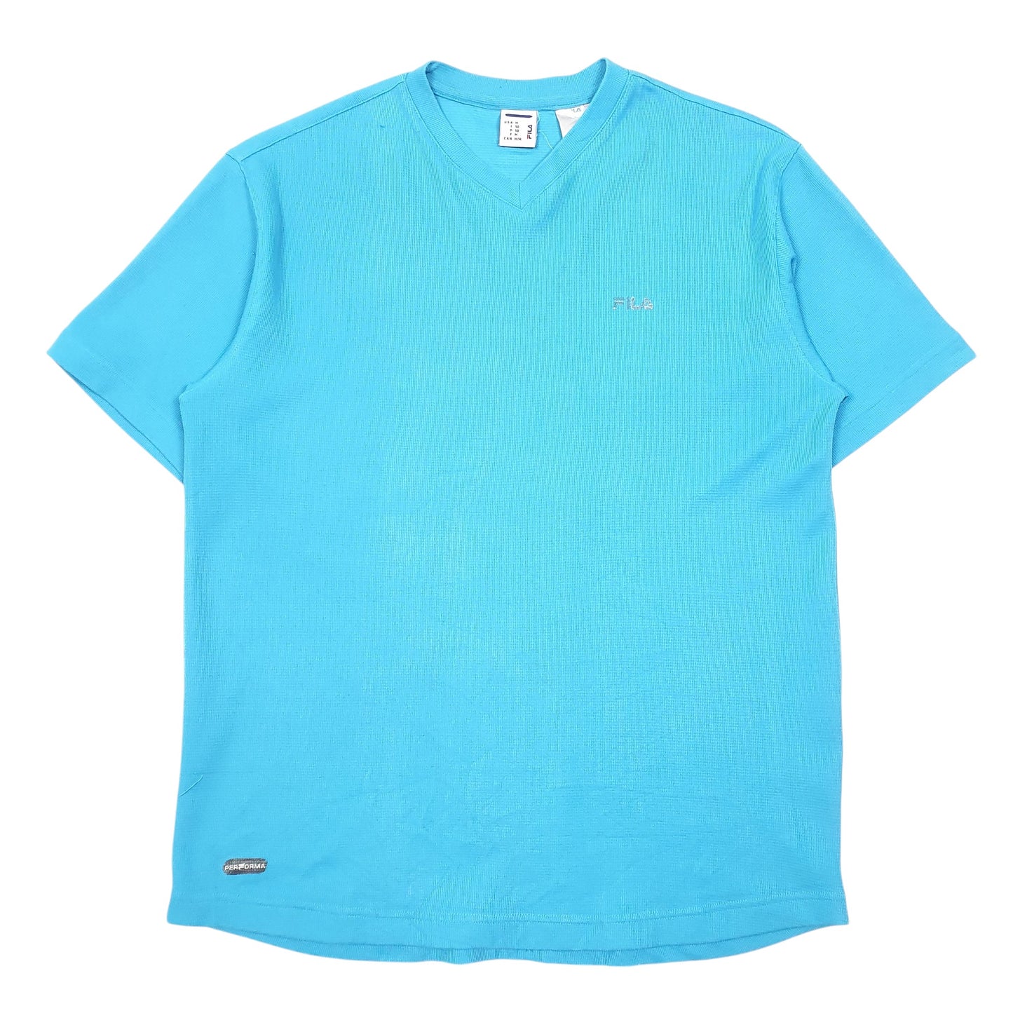 Mens Blue Fila Performa Active V Neck Short Sleeve T Shirt