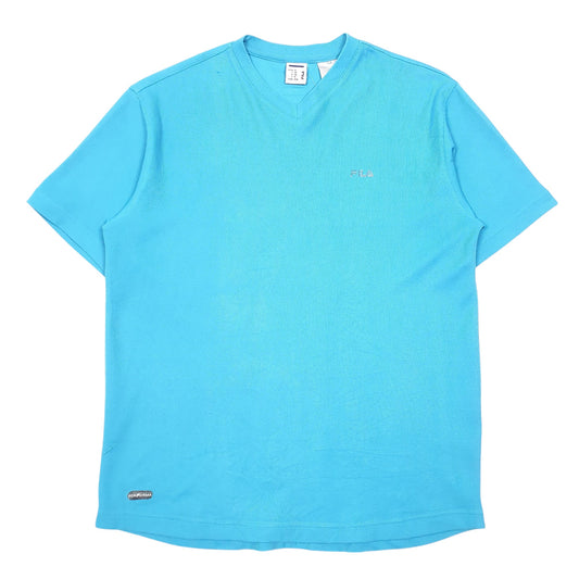 Mens Blue Fila Performa Active V Neck Short Sleeve T Shirt