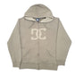 Mens Khaki DC Hoodie Skateboarding Shoes Full Zip Jumper