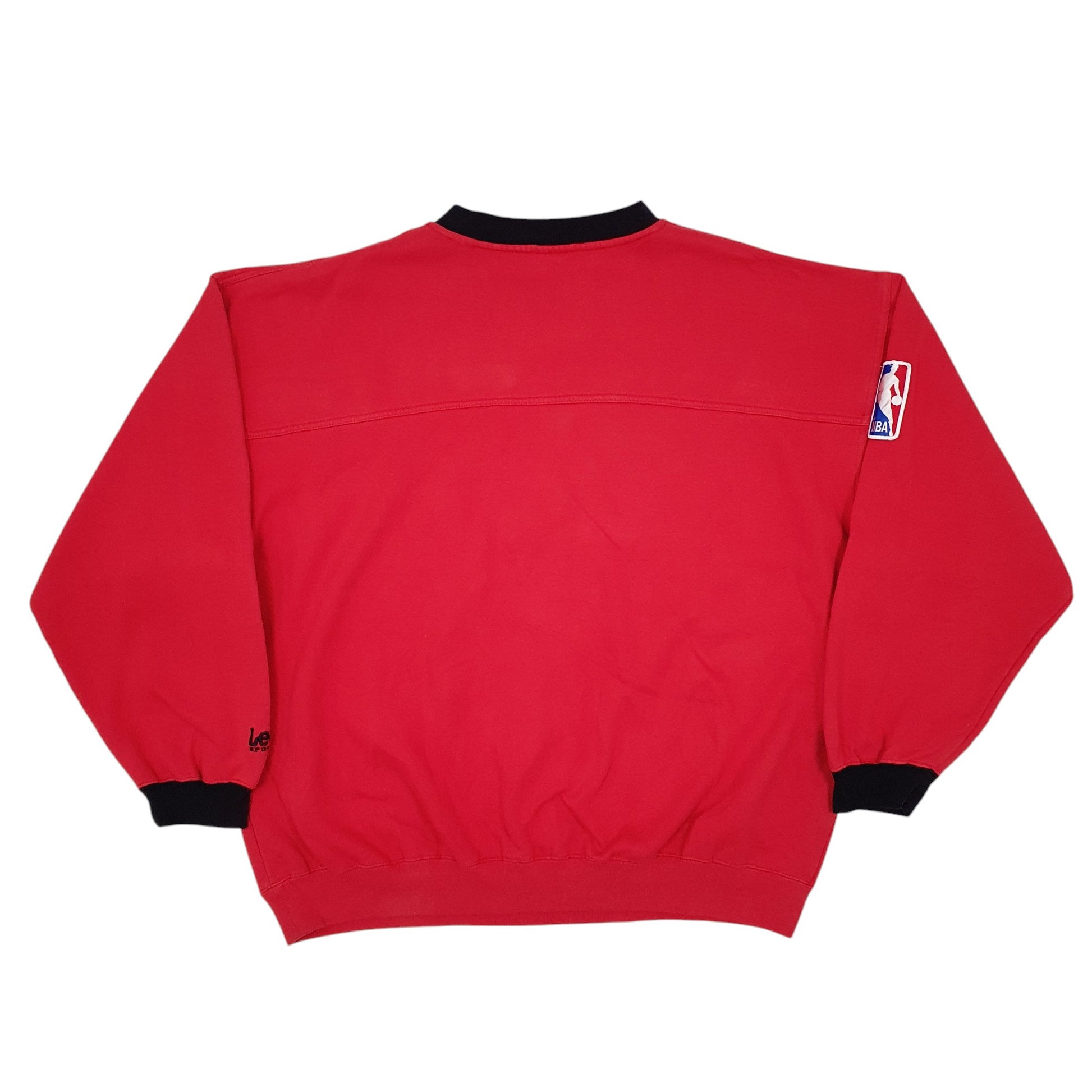 Mens Red Nutmeg Mills Chicago Bulls NBA Lee Sport Vintage 90s Crewneck Jumper