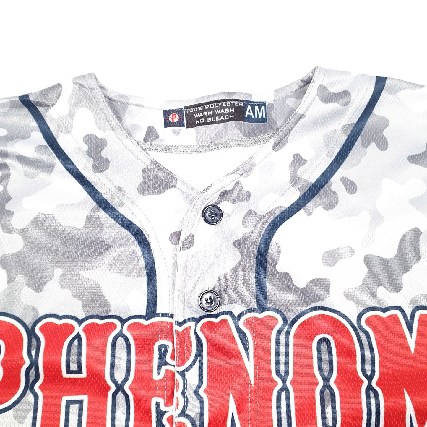 Mens Grey Phenom Platinum Baseball Jersey Phenom 24 AM Camouflage Short Sleeve T Shirt