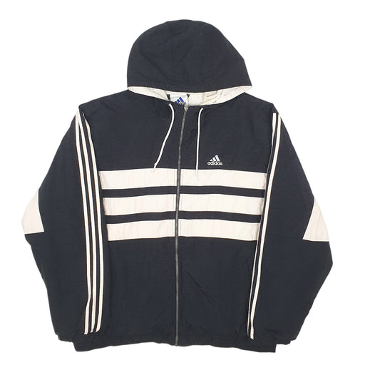 Mens Black Adidas Vintage 90s Full Zip Coat