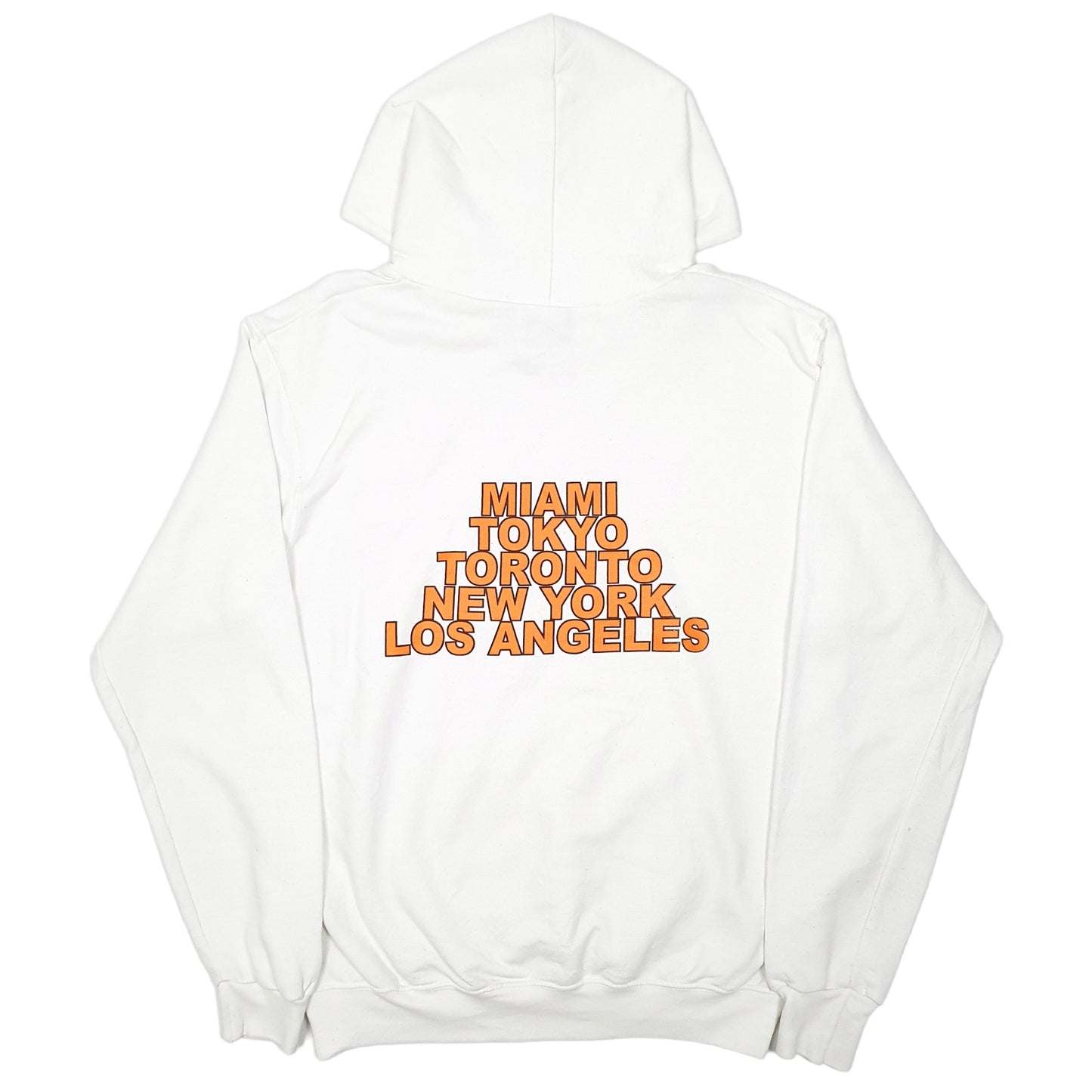 Mens White Champion Just a Kid Tour Hoodie Jumper