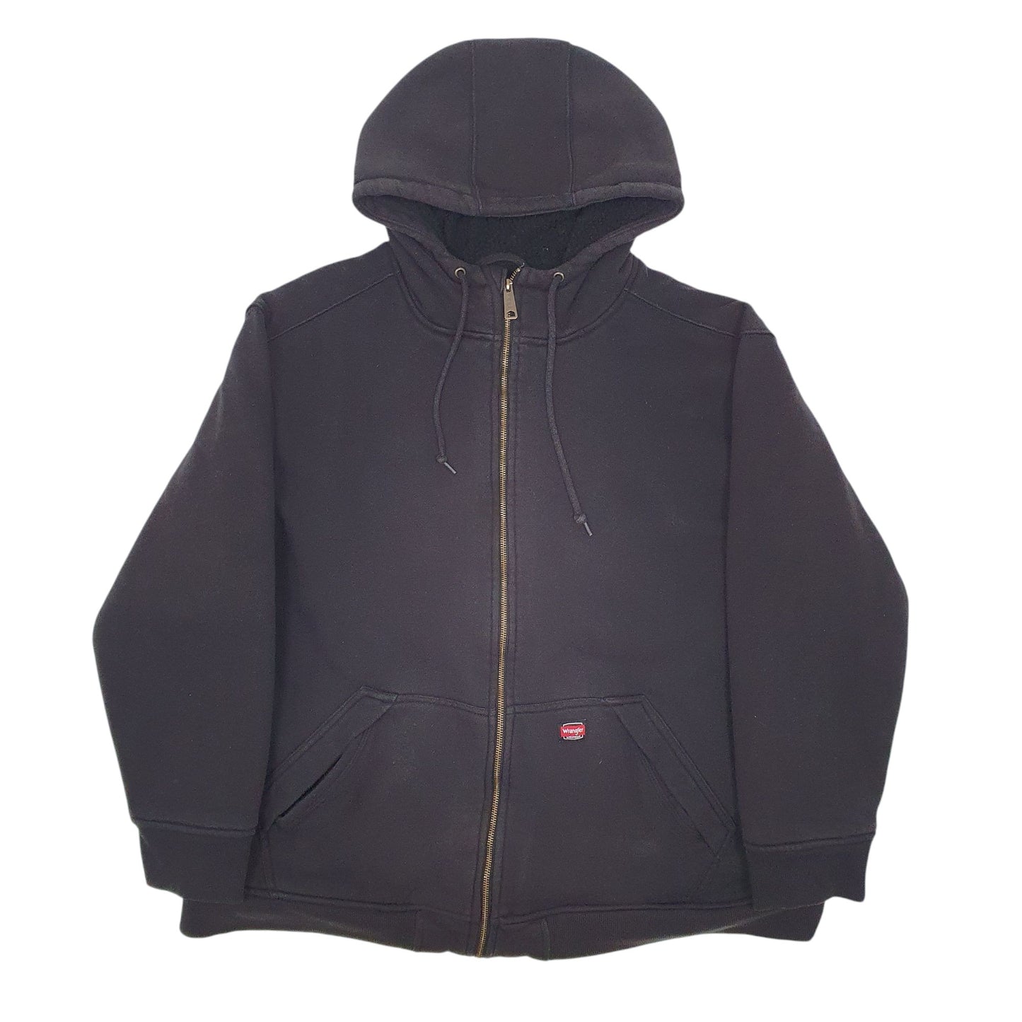 Mens Black Wrangler Workwear Fleece Lined Full Zip Jumper