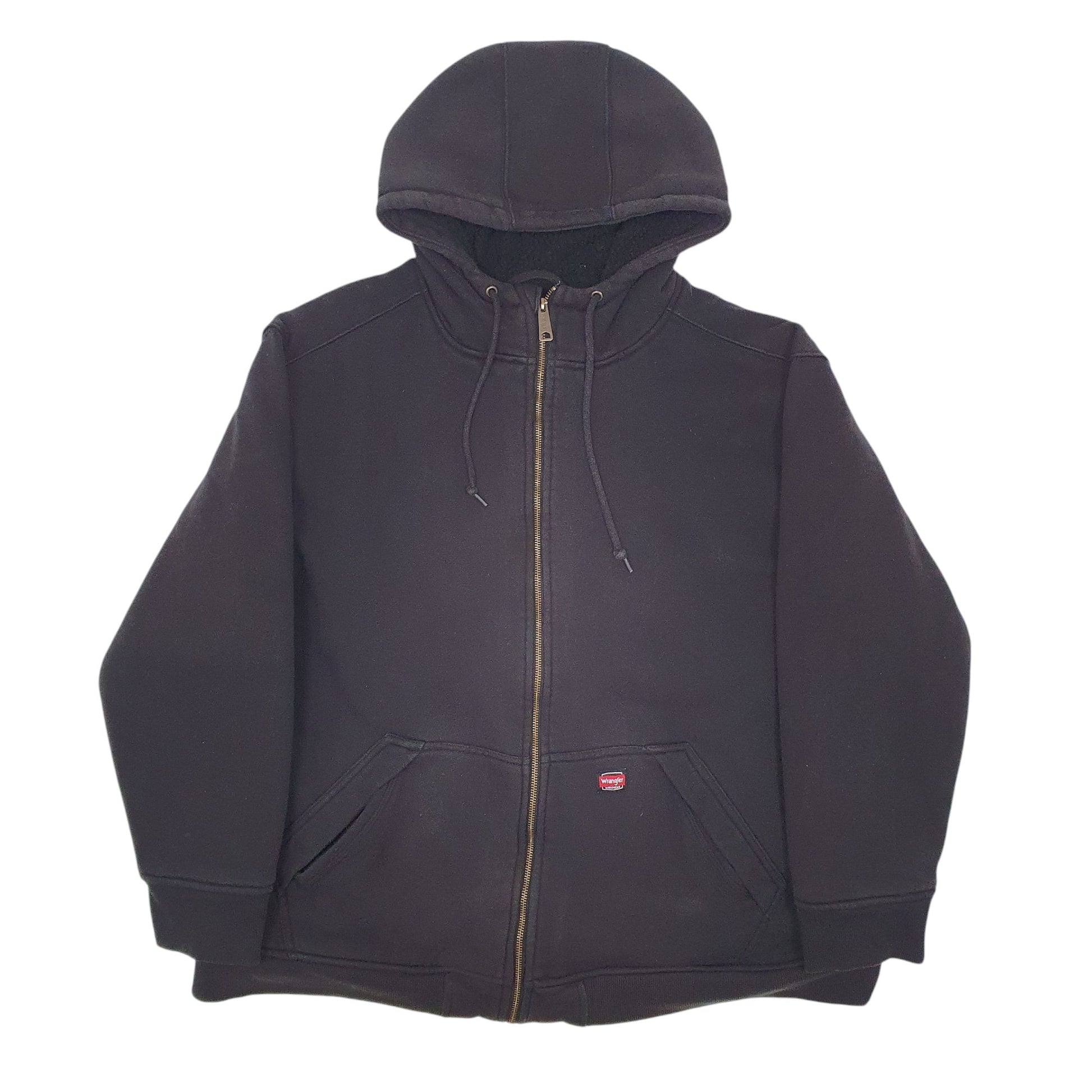 Mens Black Wrangler Workwear Fleece Lined Full Zip Jumper