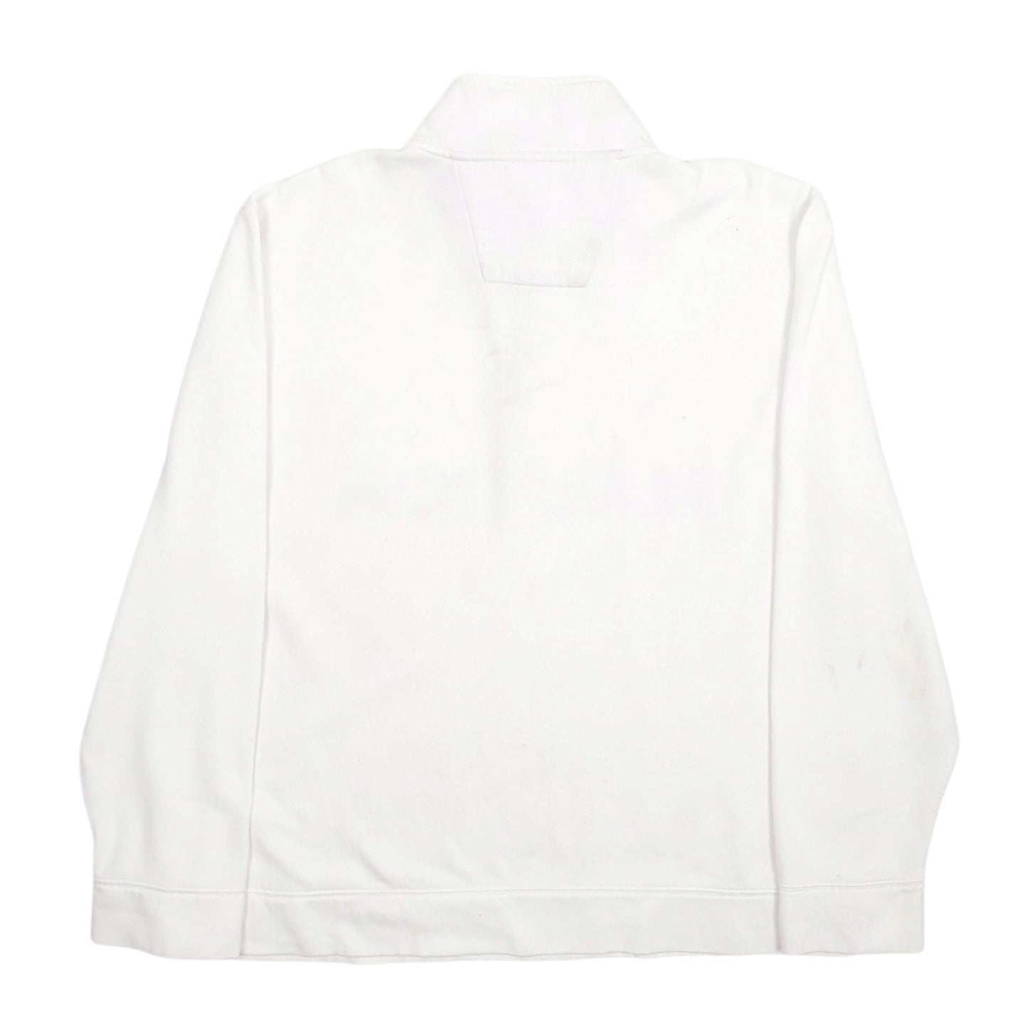 Mens White Nautica Spellout Quarter Zip Jumper