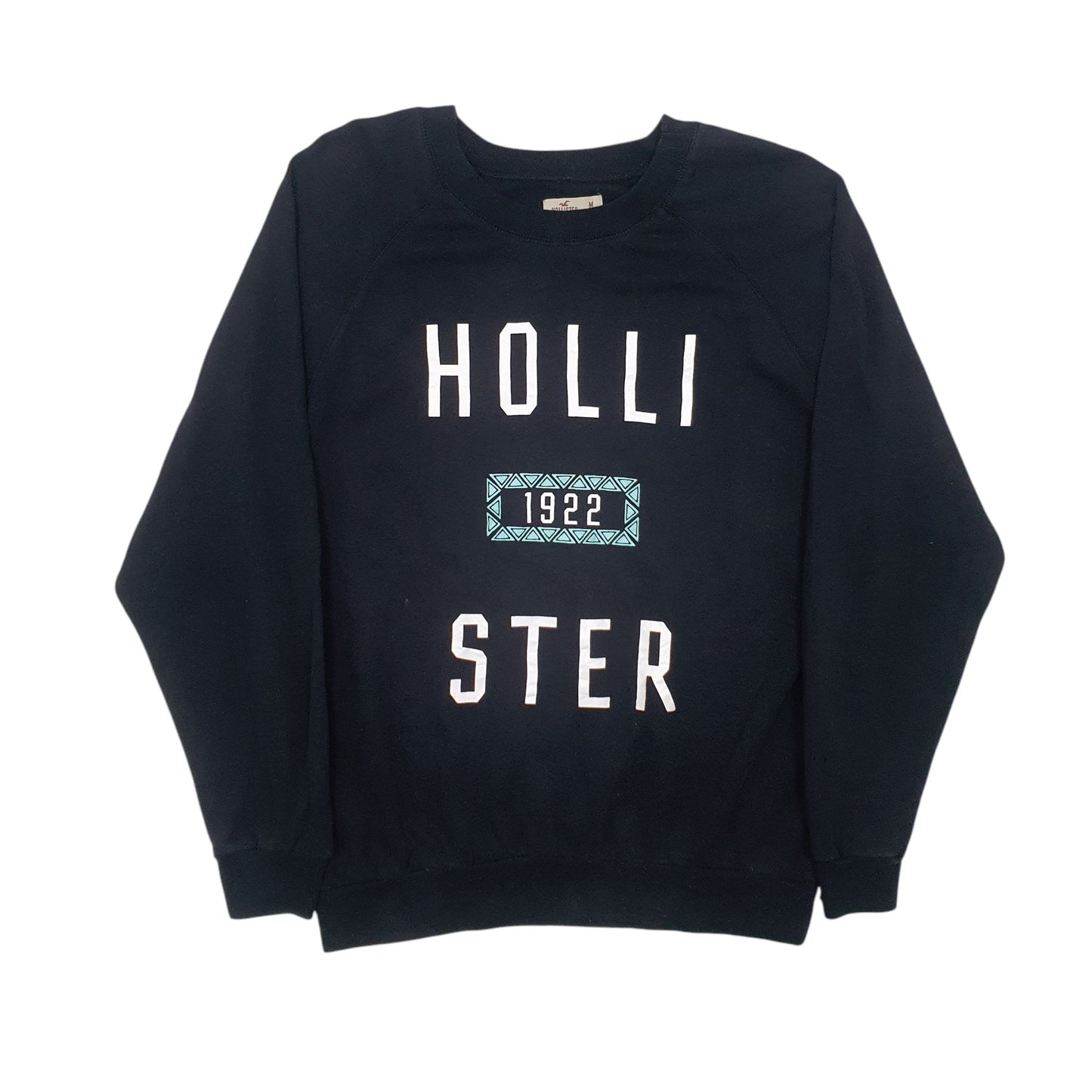 Mens Black Hollister Spellout Crewneck Jumper