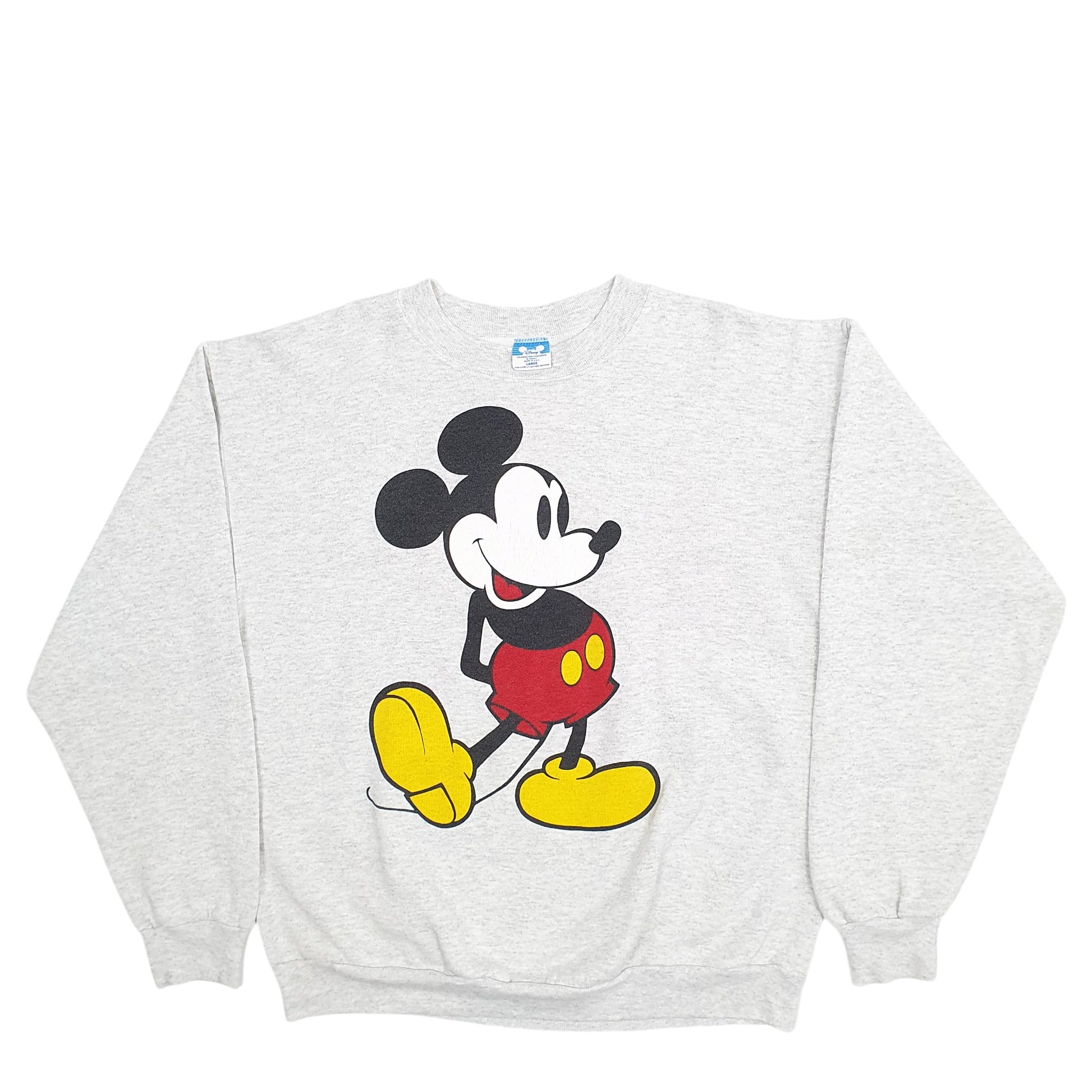 Mens Grey Disney Mickey Mouse Made In USA Vintage 90's Crewneck Jumper