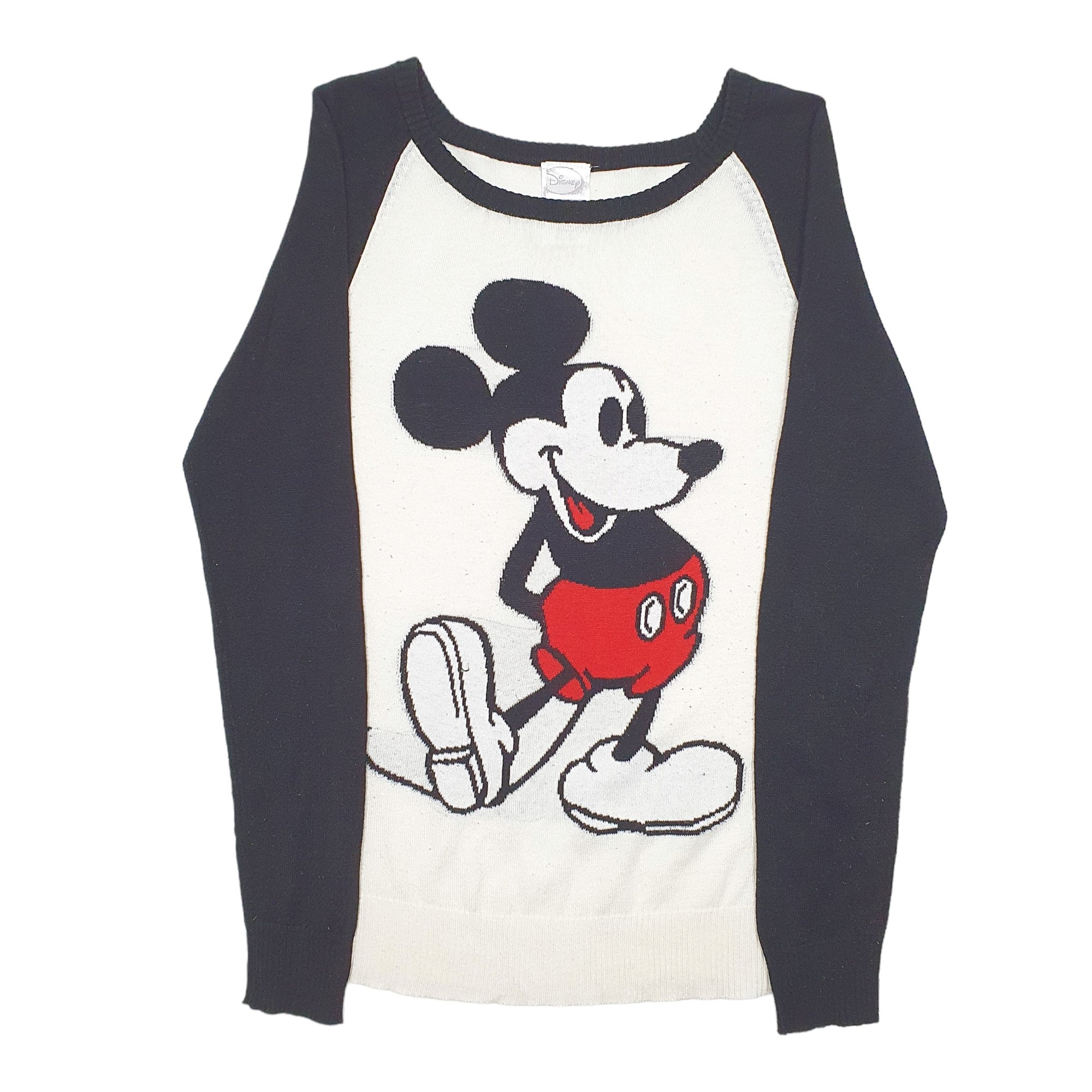 Disney Knit Mickey Mouse Crewneck Cotton Sweatshirt Jumper S