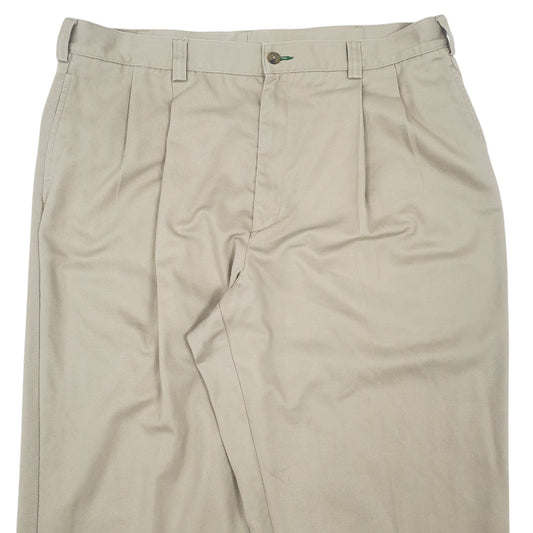 Mens Beige Tommy Hilfiger Double Pleated Chino Trousers