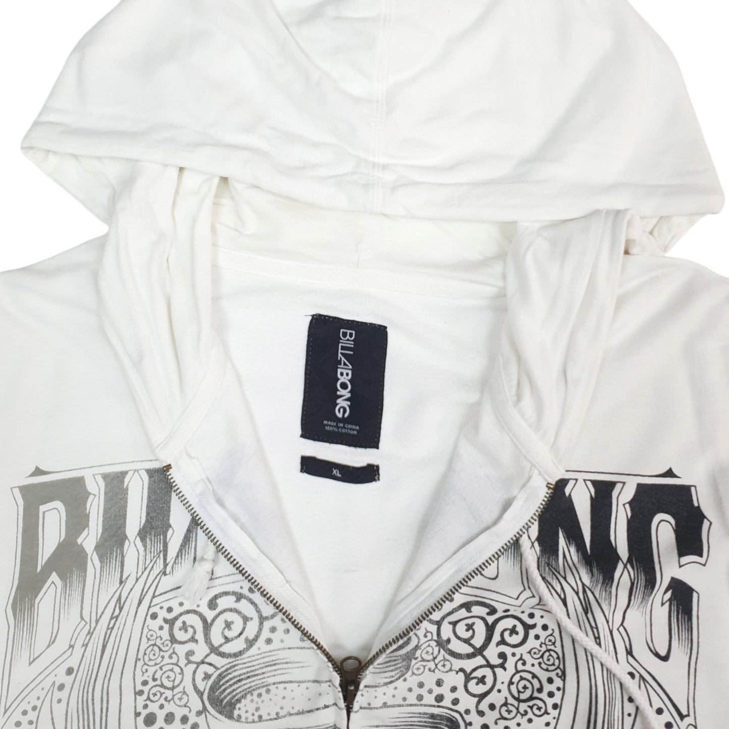 Mens White Billabong  Full Zip Jumper