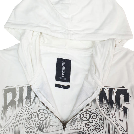 Mens White Billabong  Full Zip Jumper