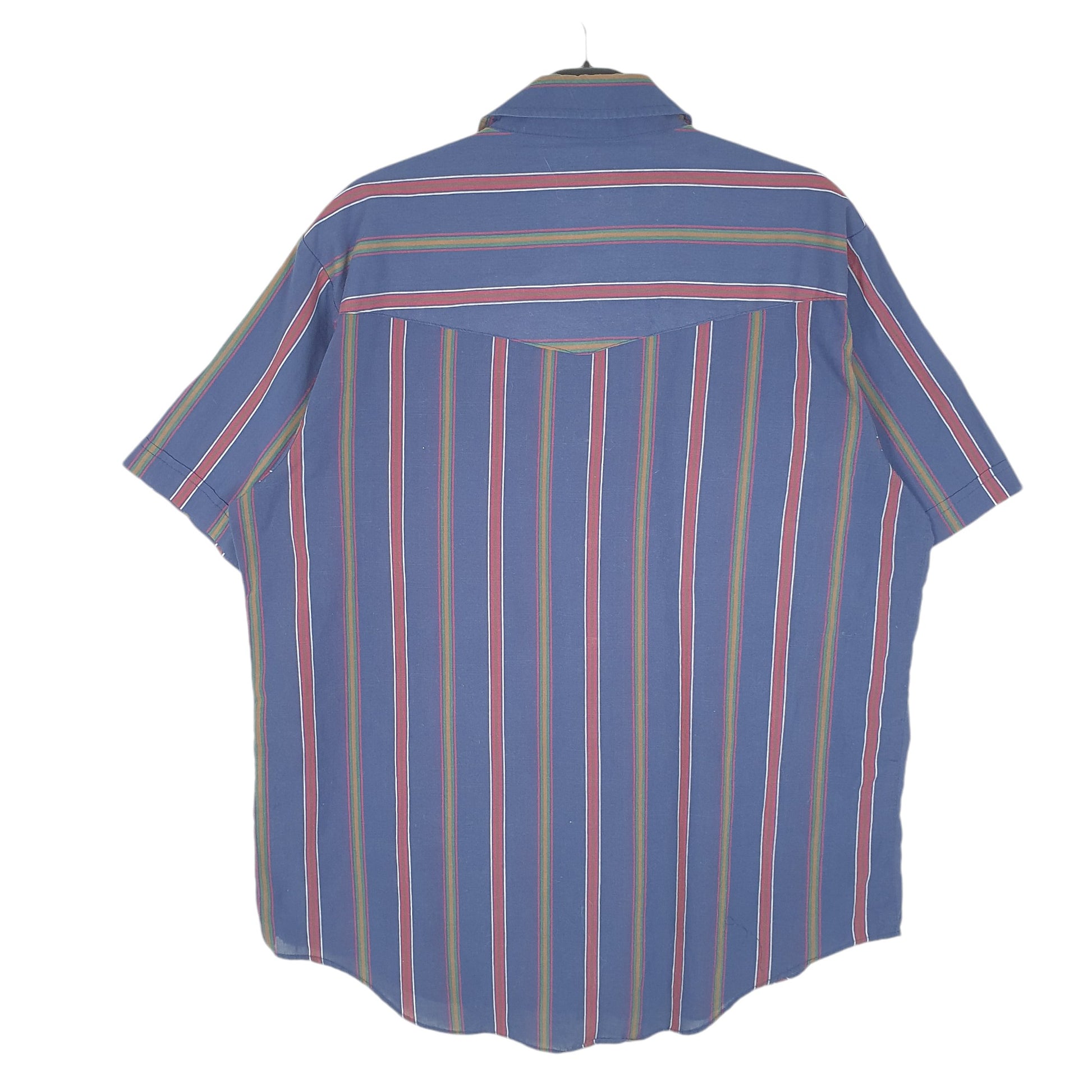 Mens Navy Plains Western Wear Vintage Western Pearl Snap Short Sleeve Shirt