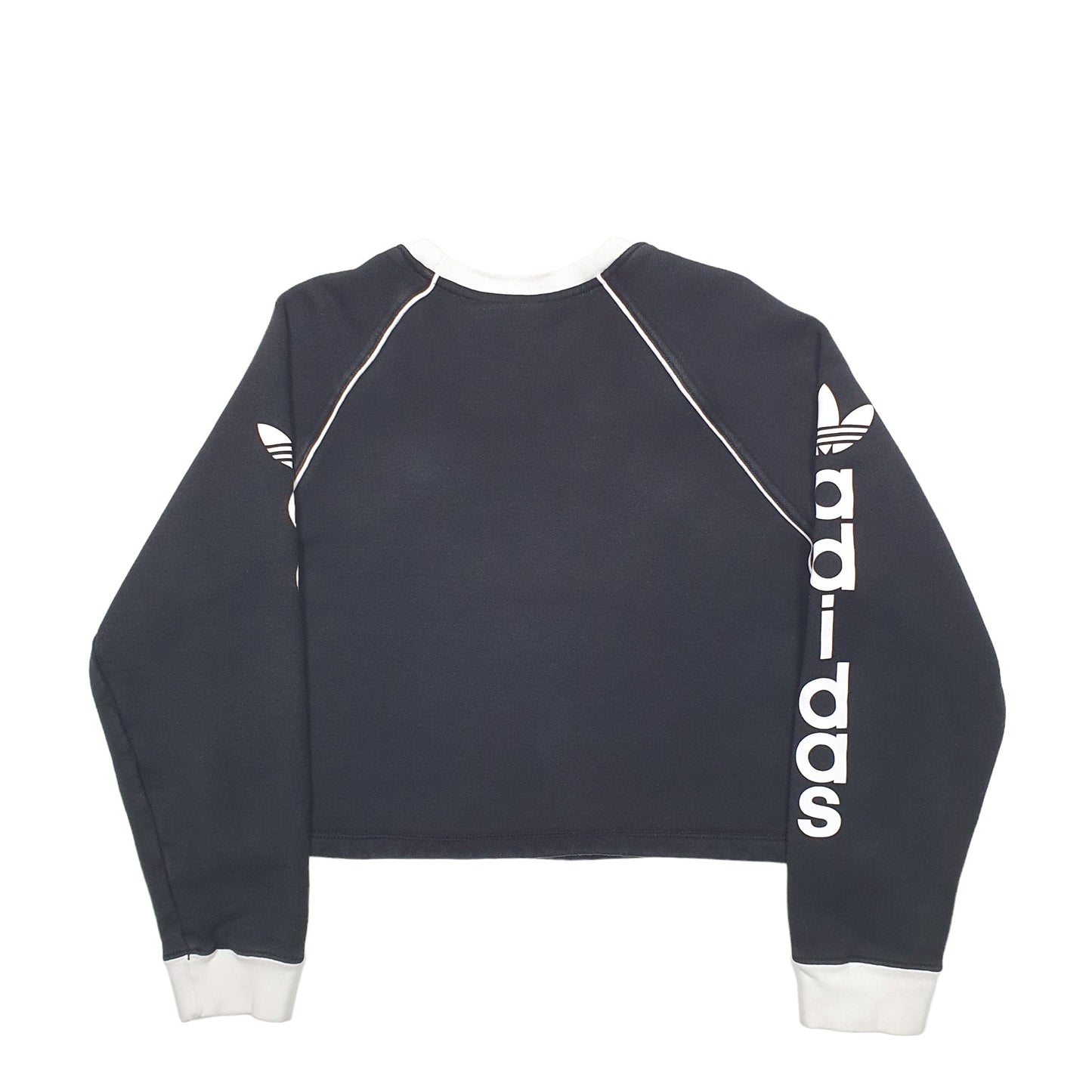 Mens Black Adidas Spellout Crewneck Jumper