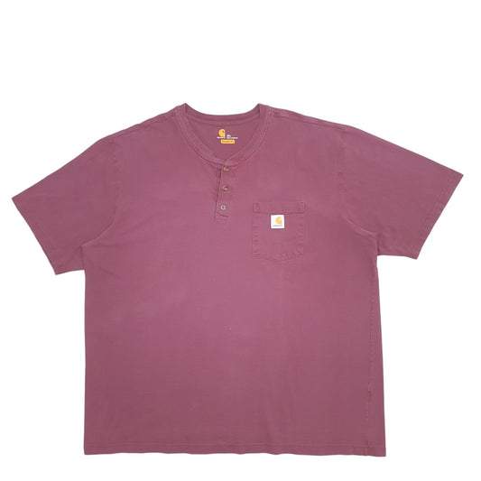 Mens Burgundy Carhartt Pocket Short Sleeve T Shirt