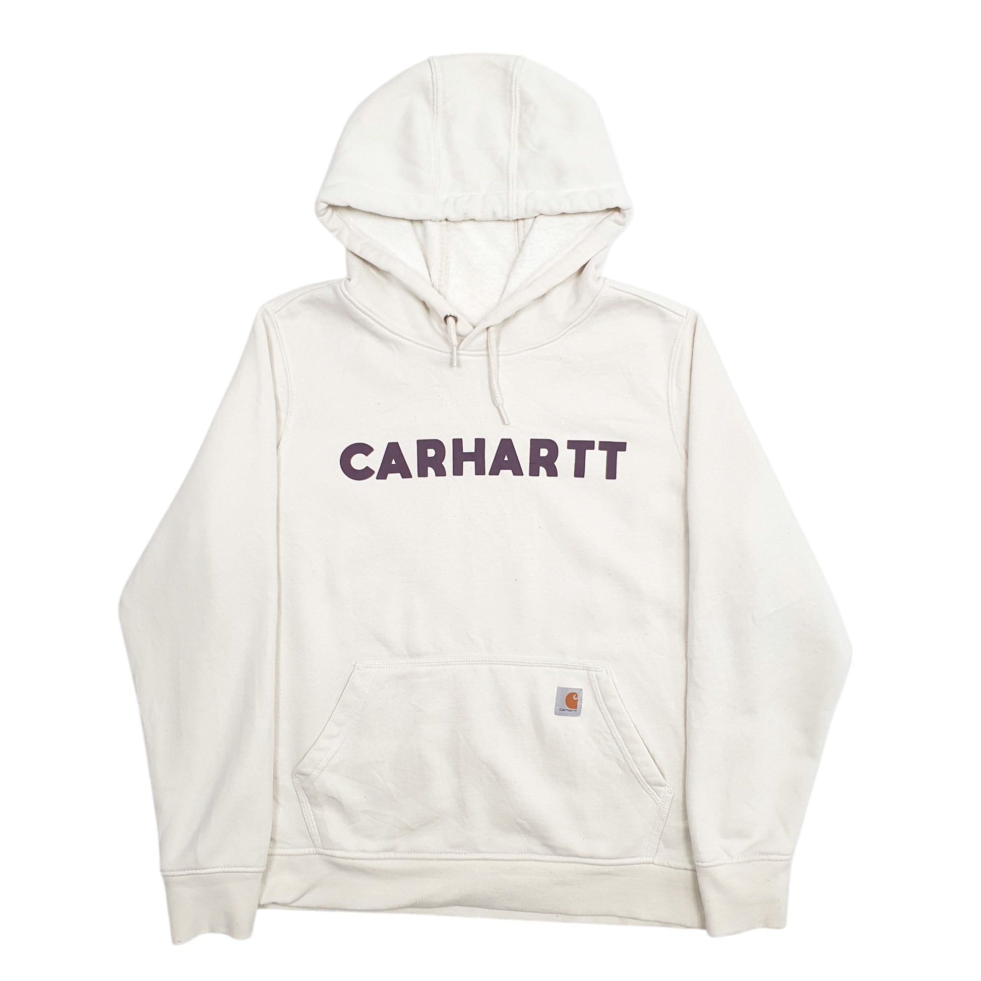 Womens Cream Carhartt Spellout Hoodie Jumper