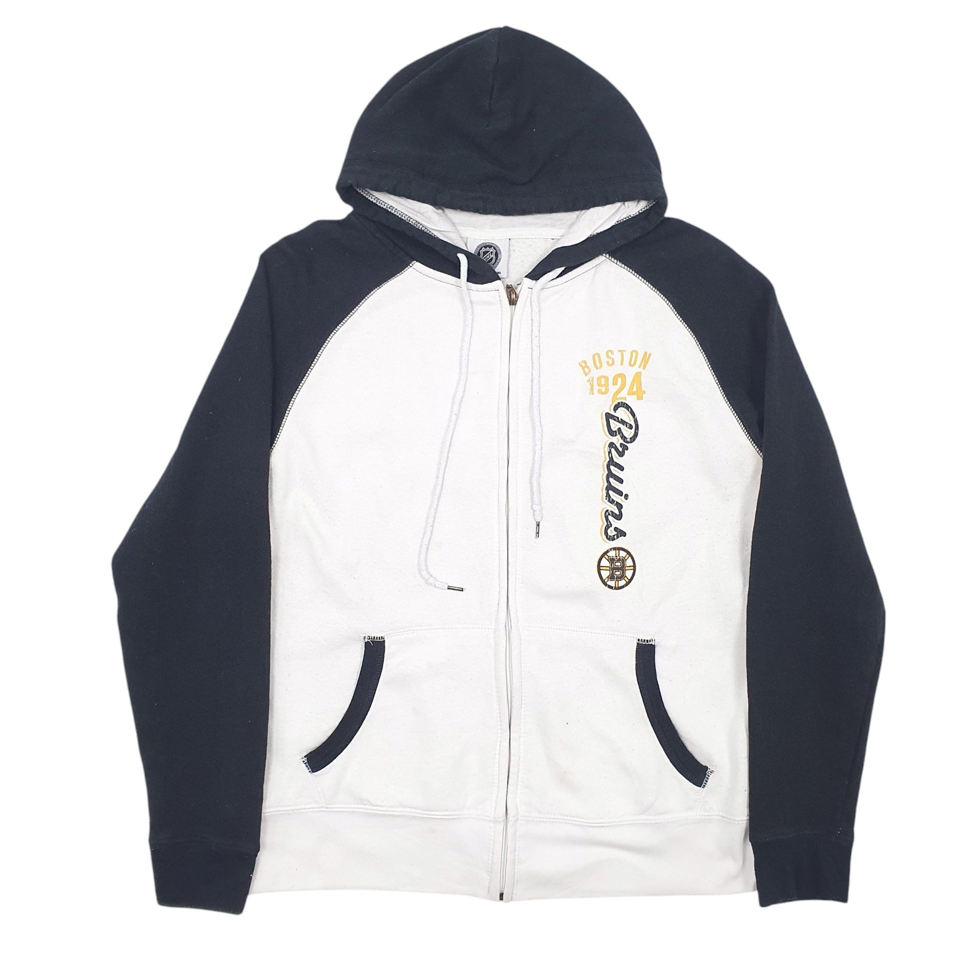 Womens White NHL Boston Bruins Full Zip Jumper