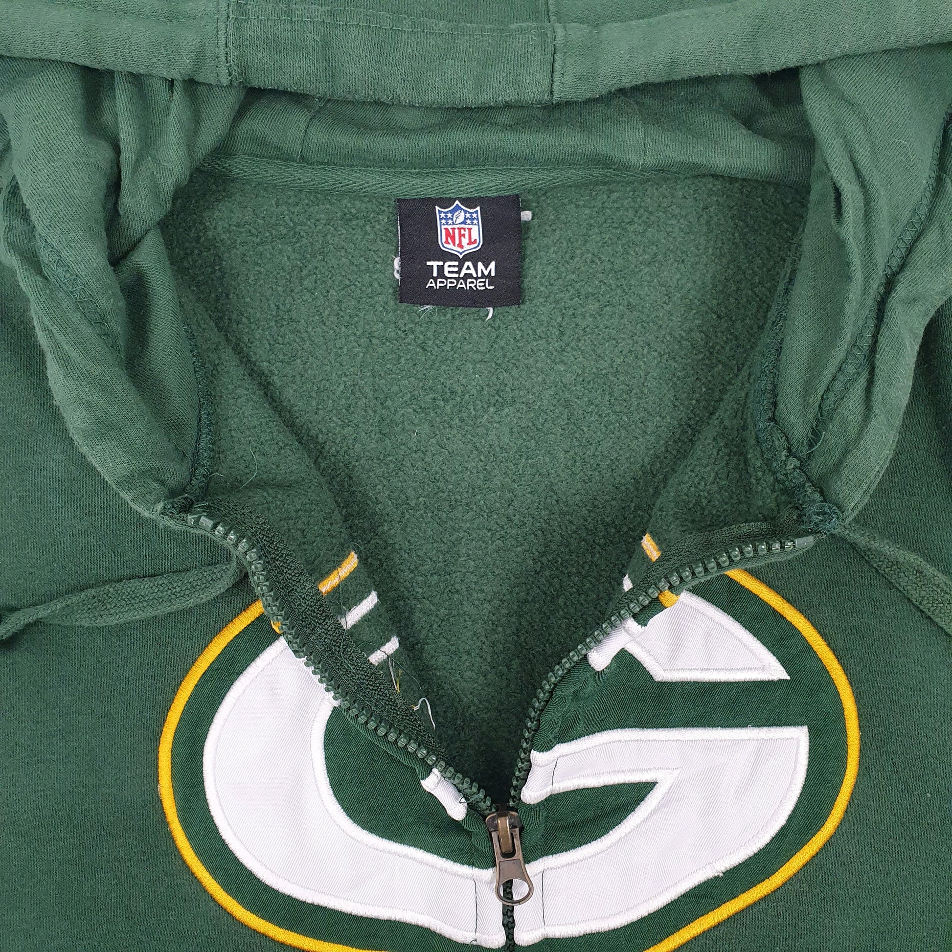 Mens Green NFL Green Bay Packers Full Zip Jumper