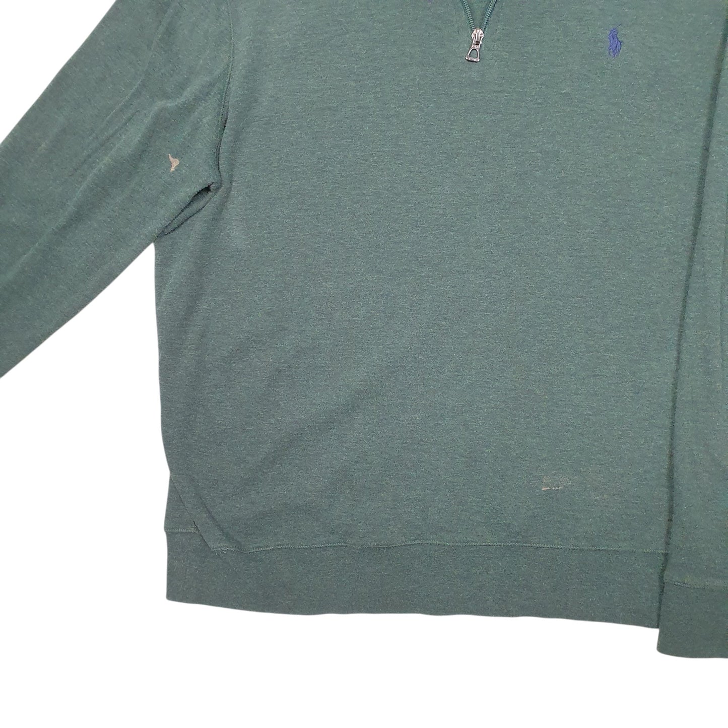 Mens Green Polo Ralph Lauren  Quarter Zip Jumper
