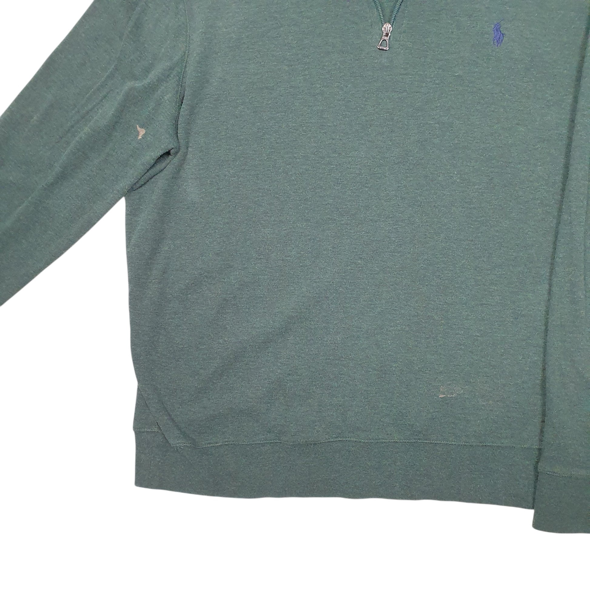 Mens Green Polo Ralph Lauren  Quarter Zip Jumper