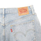 Womens Blue Levis 501 Jorts Hot Pants Disressed Denim Shorts