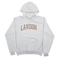 Mens Grey Champion Landon Spellout Hoodie Jumper