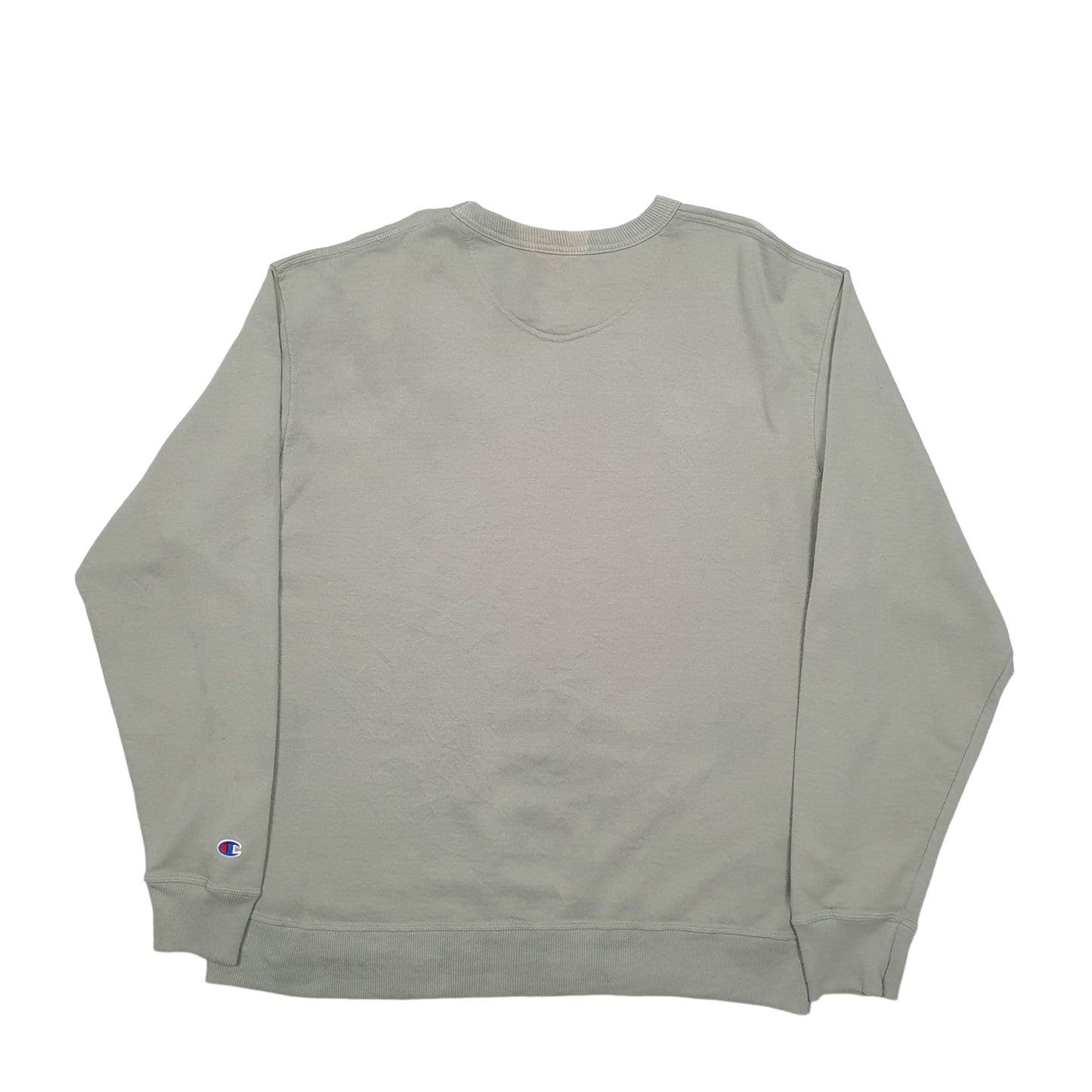 Mens Khaki Champion Spellout Crewneck Jumper