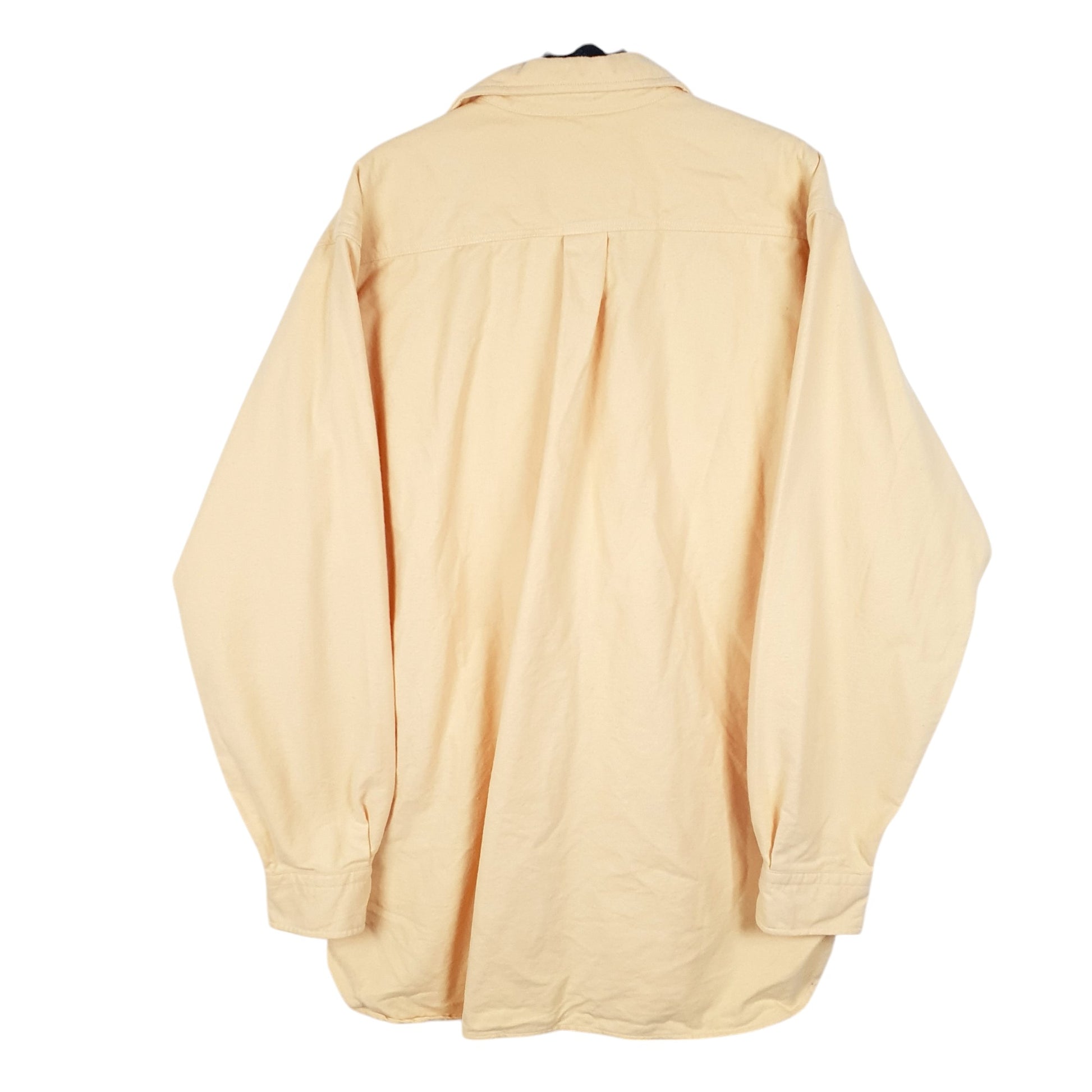 Mens Yellow L.L.Bean Chamois Overshirt Shacket Long Sleeve Shirt