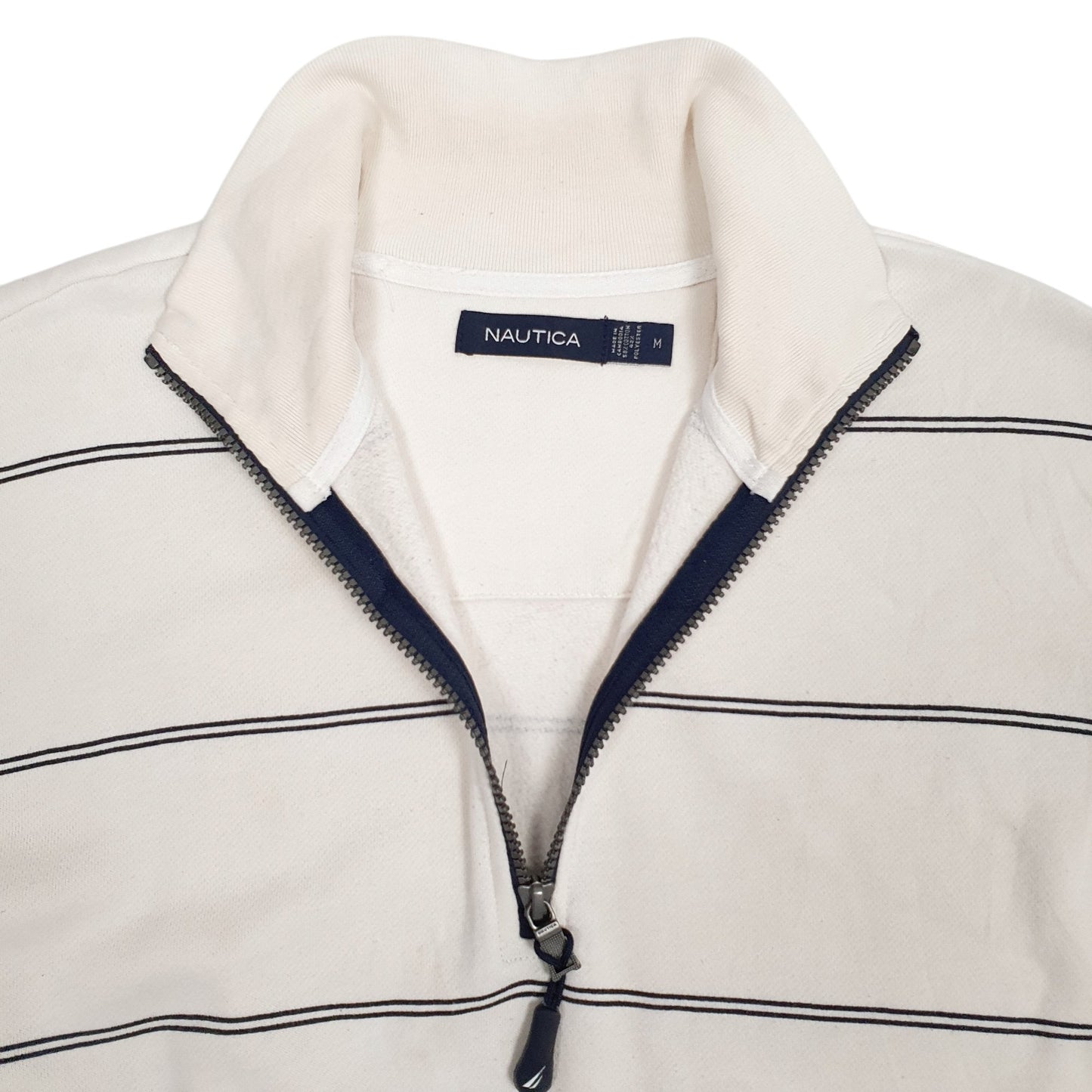 Mens Cream Nautica  Quarter Zip Jumper