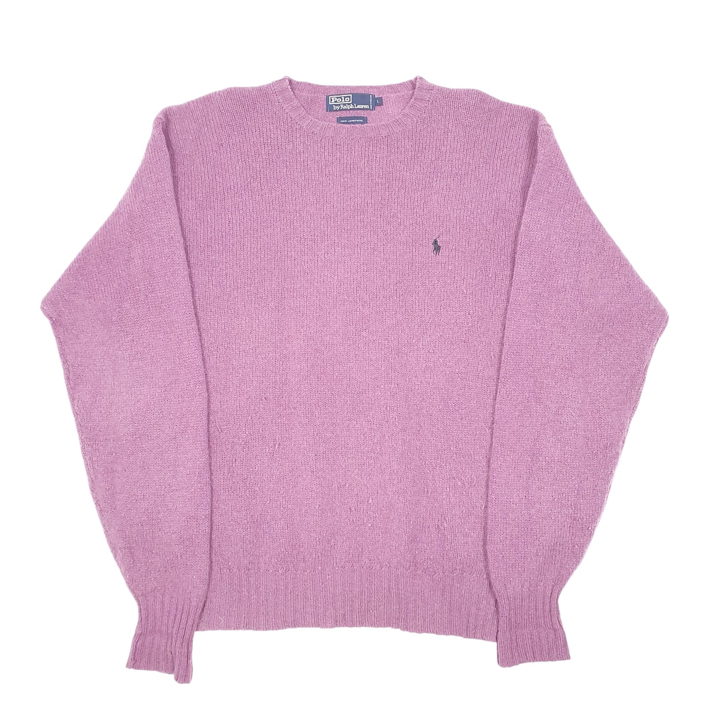 Mens Lilac Polo Ralph Lauren Lambswool Sweater Shetland Crewneck Jumper